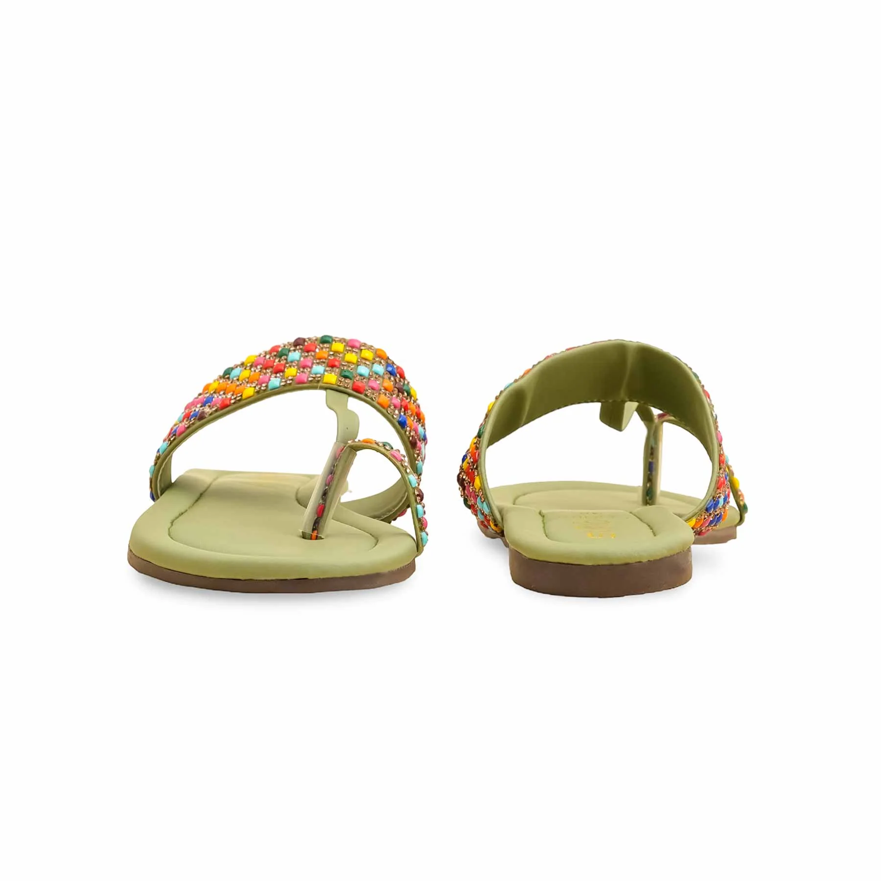Green Casual Chappal CL2105 - Image 4