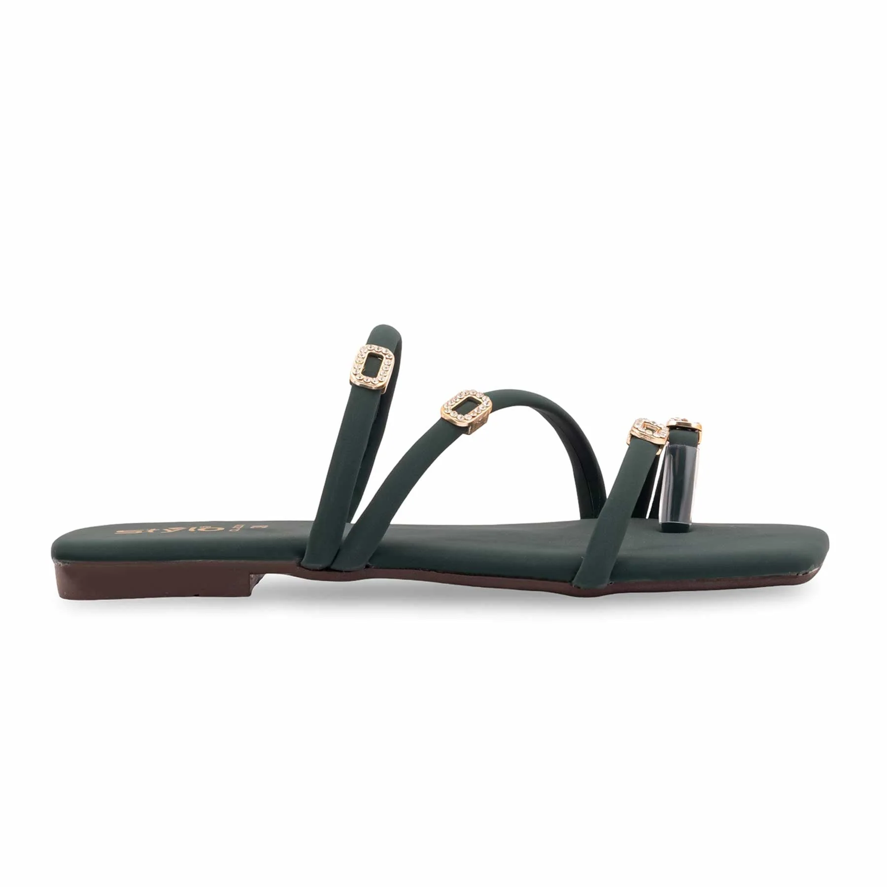 Green Casual Chappal For Ladies CL2231 - Image 2