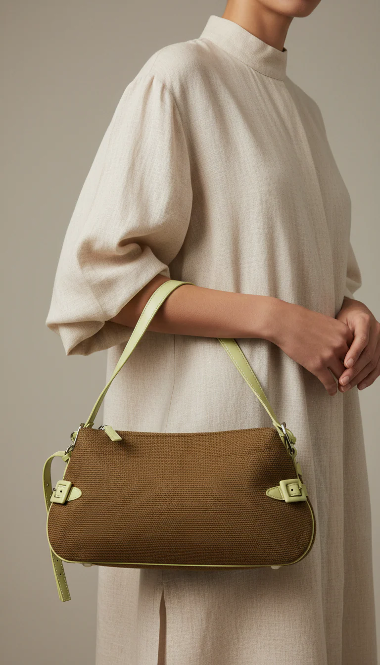 Green Casual Shoulder Bag For Ladies P55818