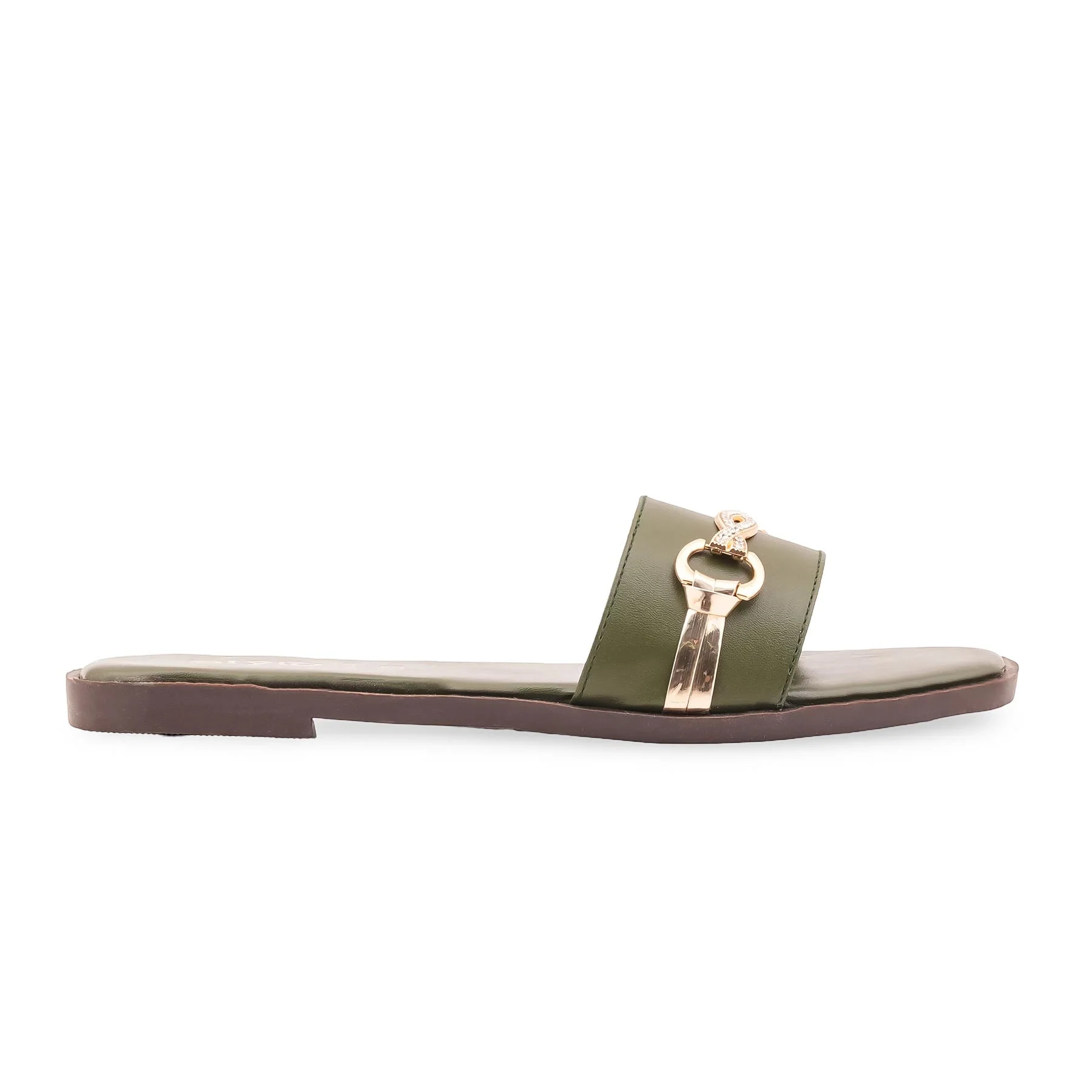 Green Casual Slipper For Ladies CL2189 - Image 2