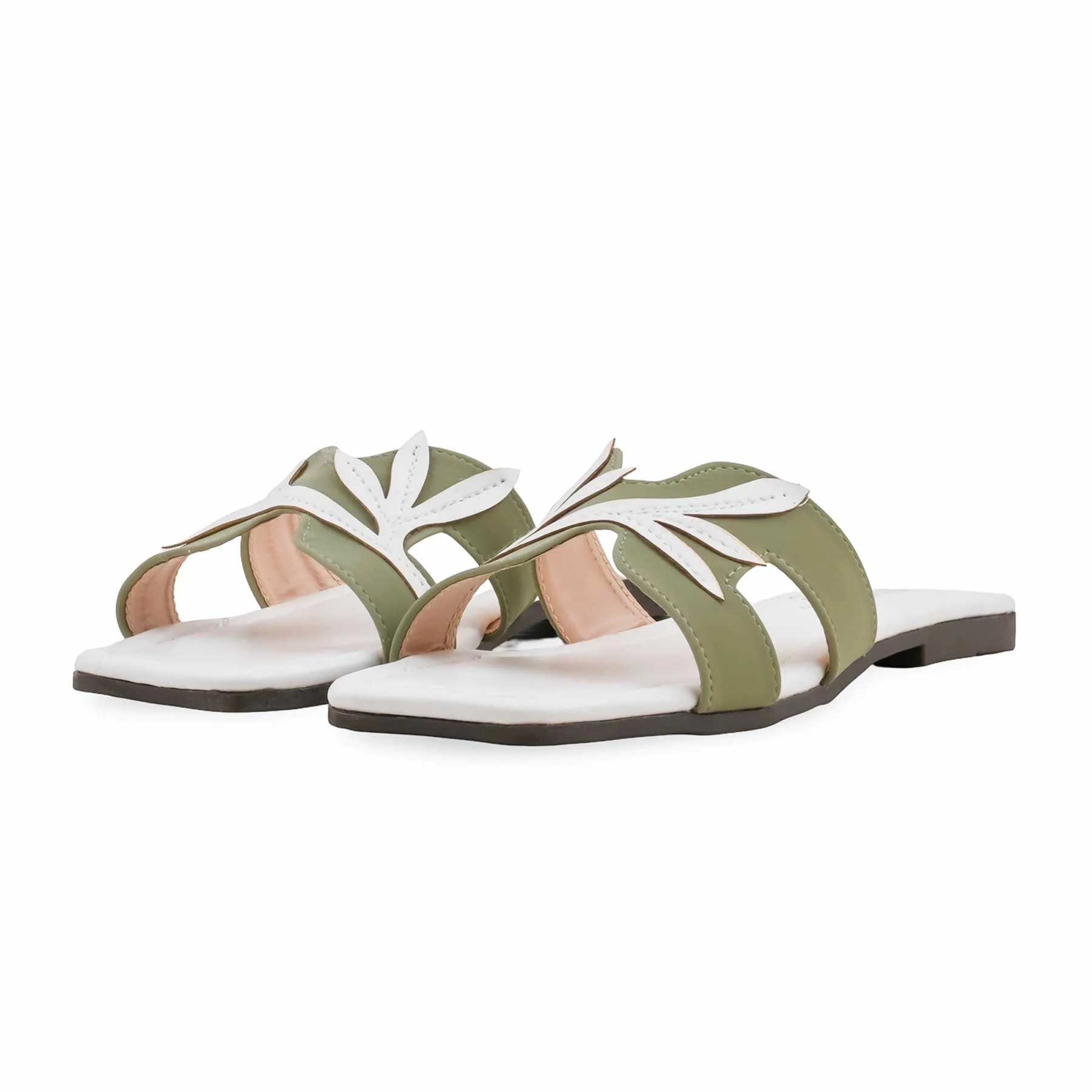 Green Casual Slipper For Ladies CL2258 - Image 3