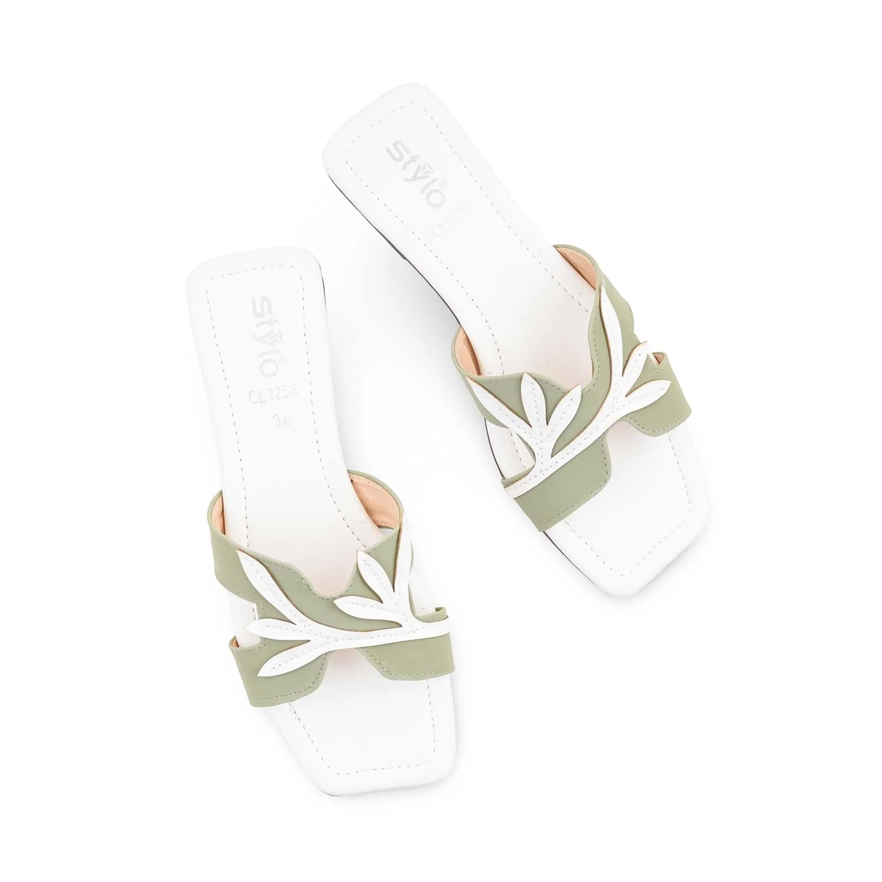 Green Casual Slipper For Ladies CL2258 - Image 5