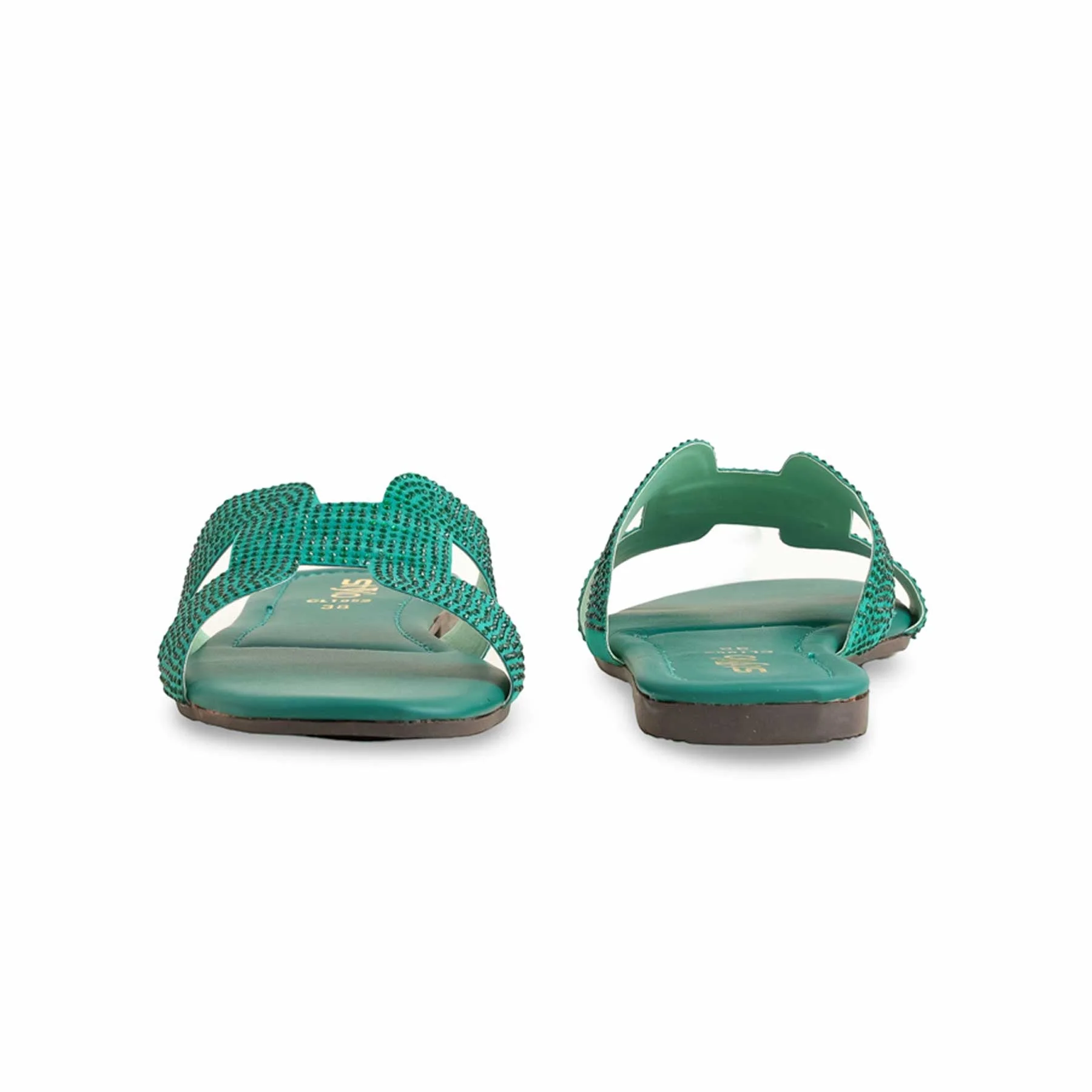 Green Casual Slipper For Women CL1952 - Image 4