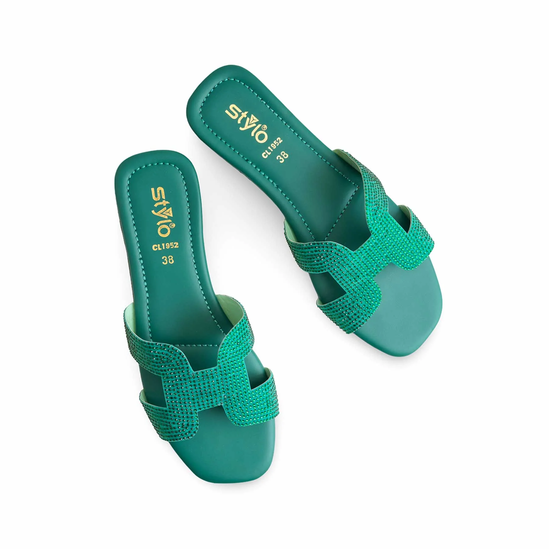 Green Casual Slipper For Women CL1952 - Image 5