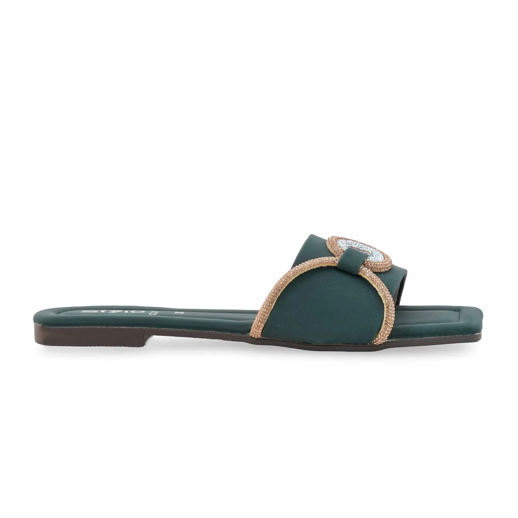Green Casual Slipper For Women CL2182 - Image 2