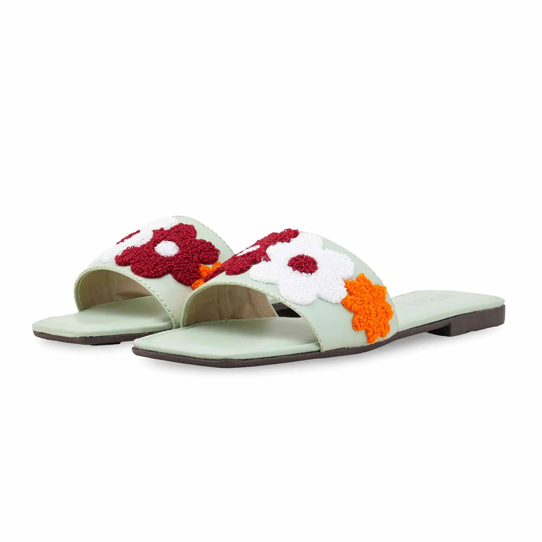 Green Casual Slipper For Women CL2200 - Image 3
