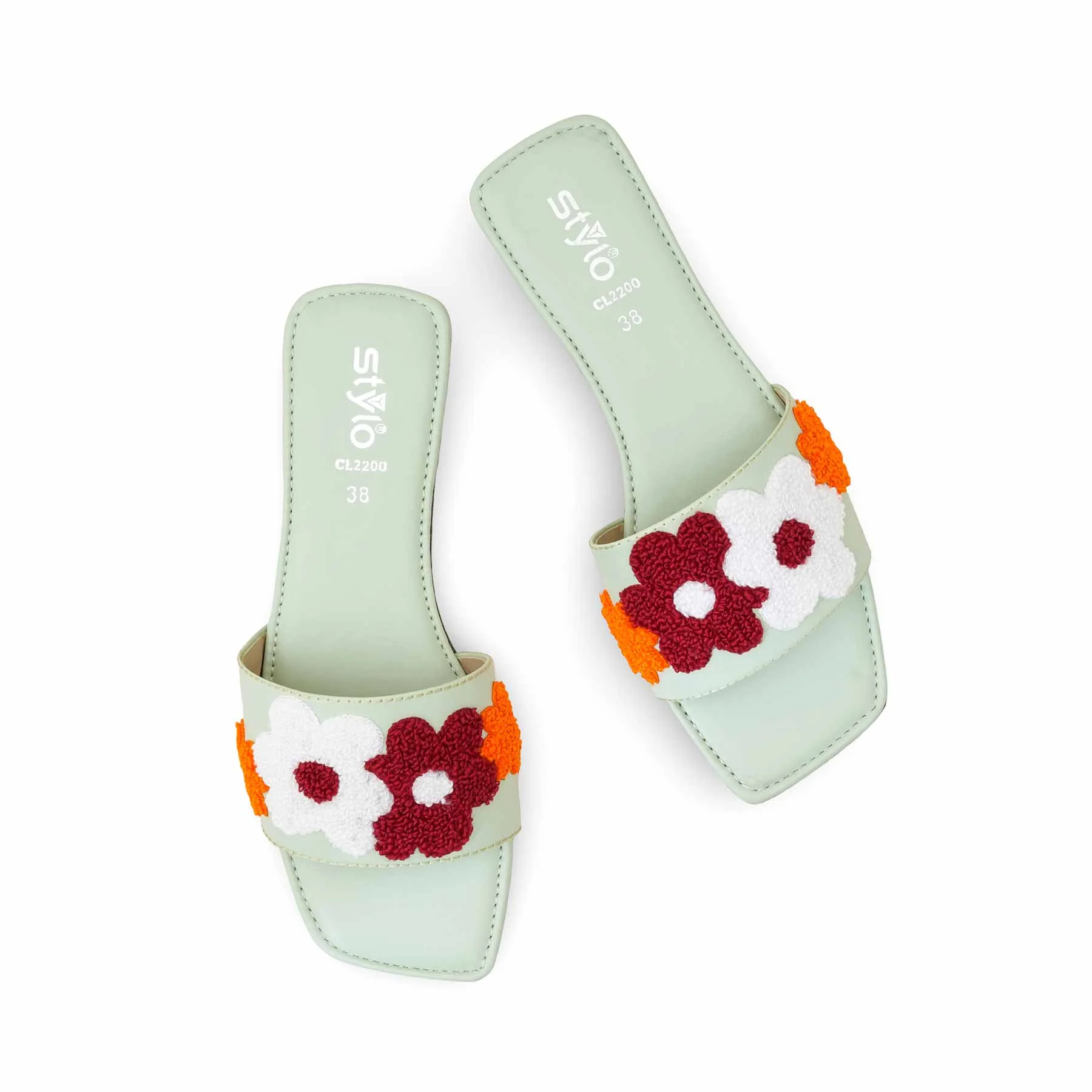 Green Casual Slipper For Women CL2200 - Image 5