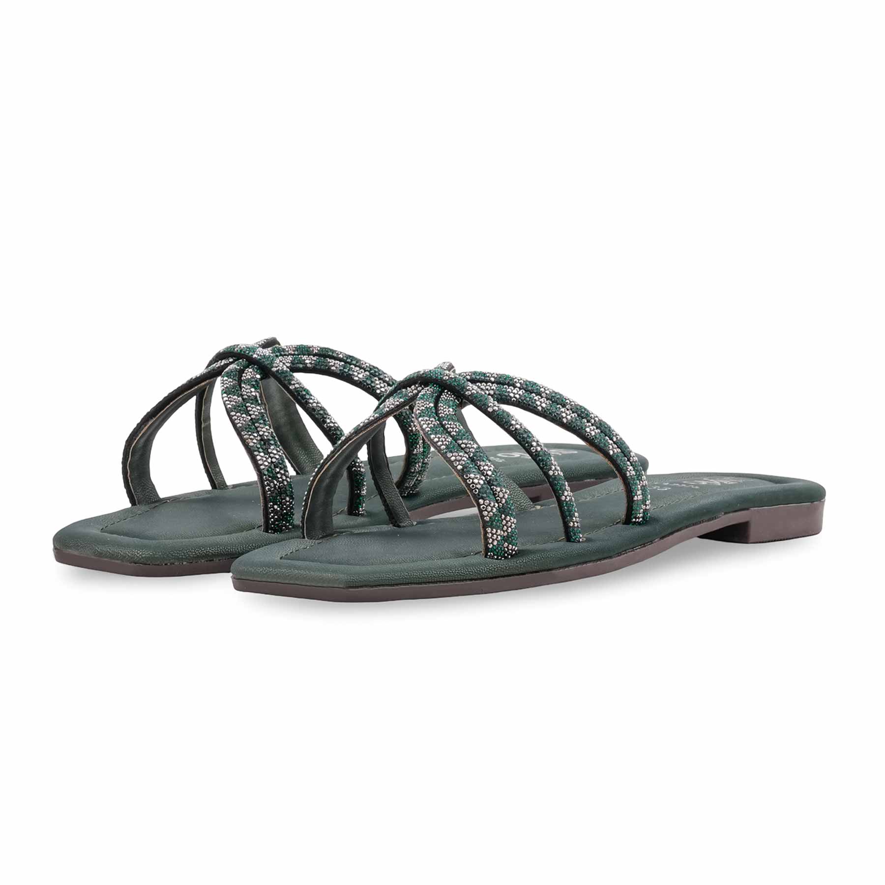 Green Casual Slipper For Women CL2296 - Image 3