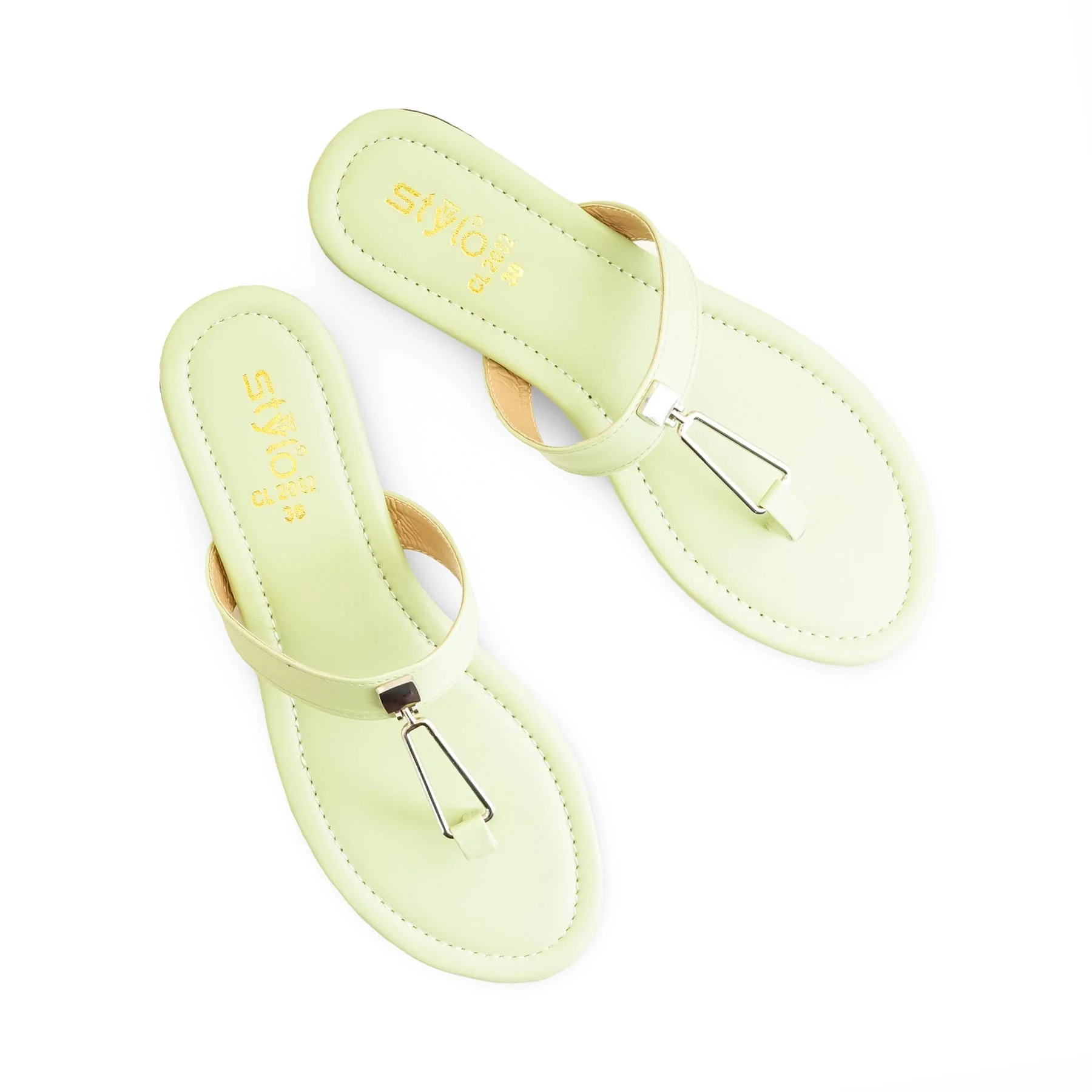 Green Casual Women Chappal CL2082 - Image 5