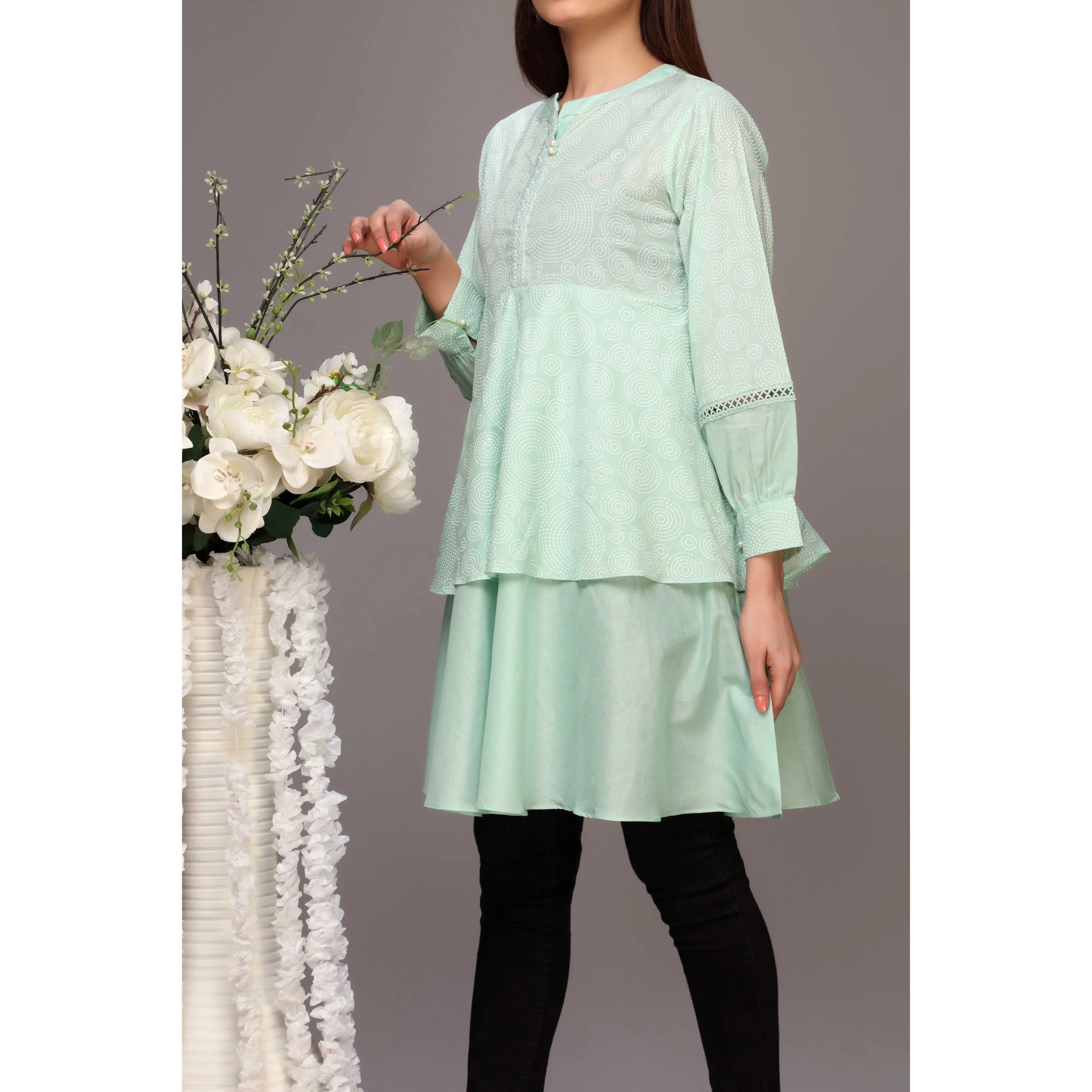 Green Color Lawn Shirt PS2162 - Image 2