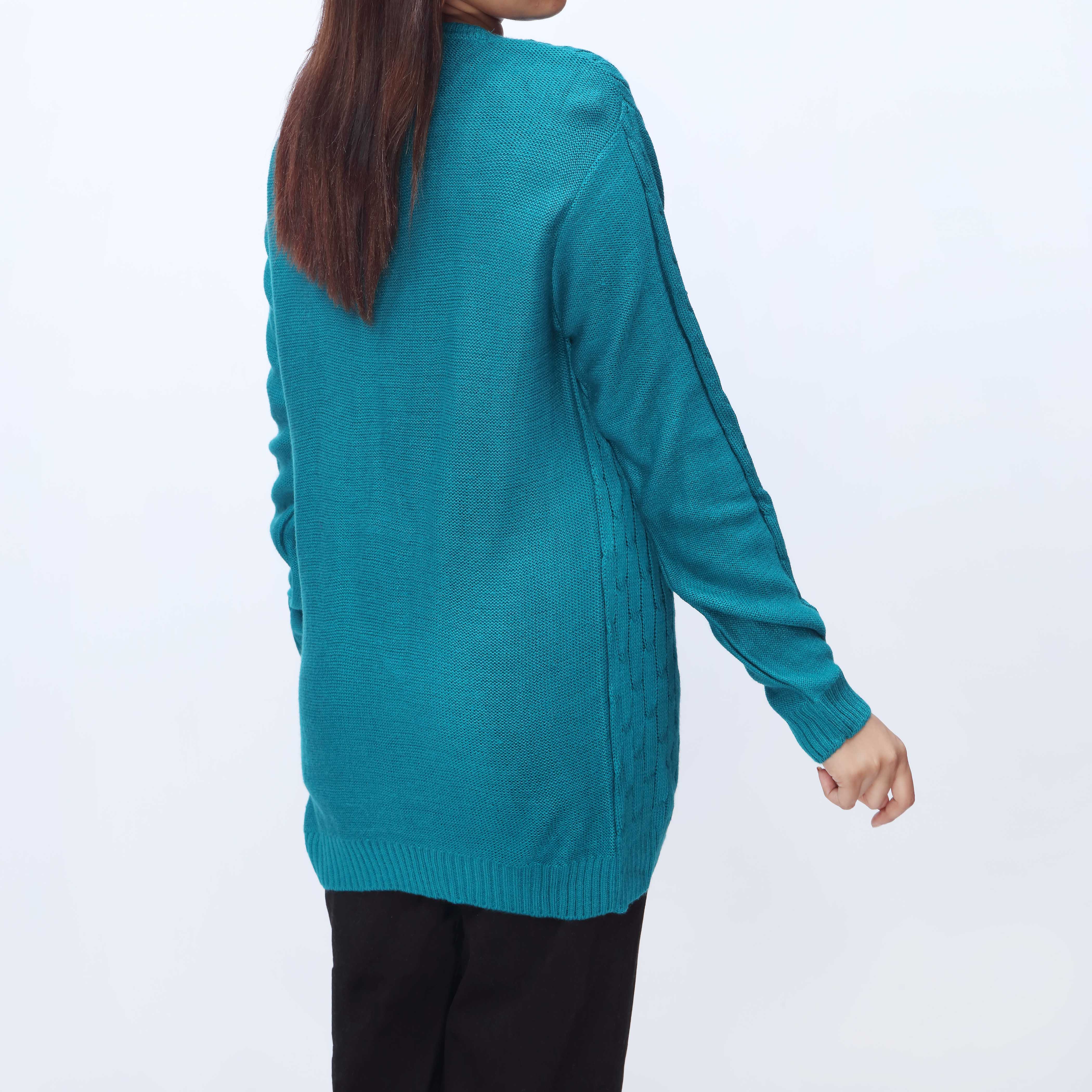 Green Crew Neck Pullover Sweater PW3901 - Image 3