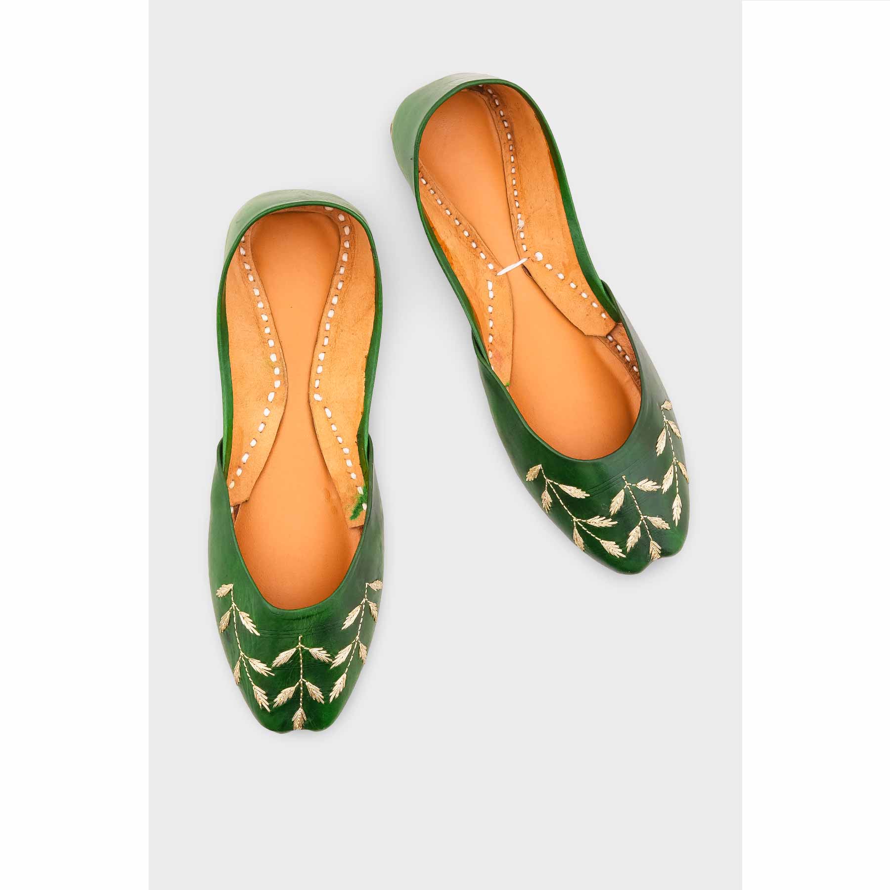 Green Leather Khussa EC8659 - Image 5