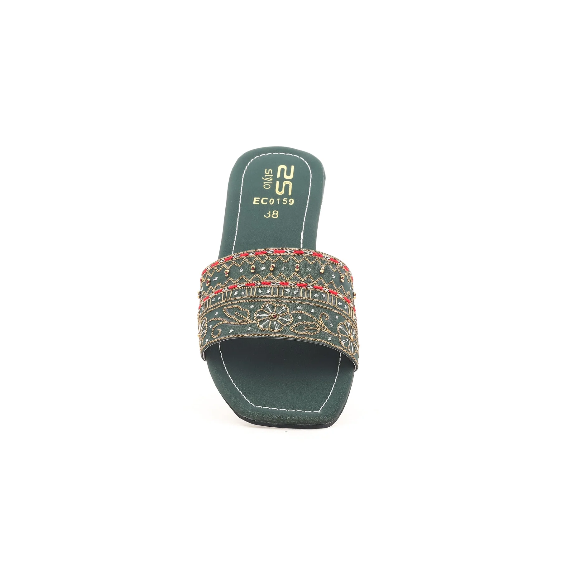 Green Ethnic Slipper EC0159 - Image 3