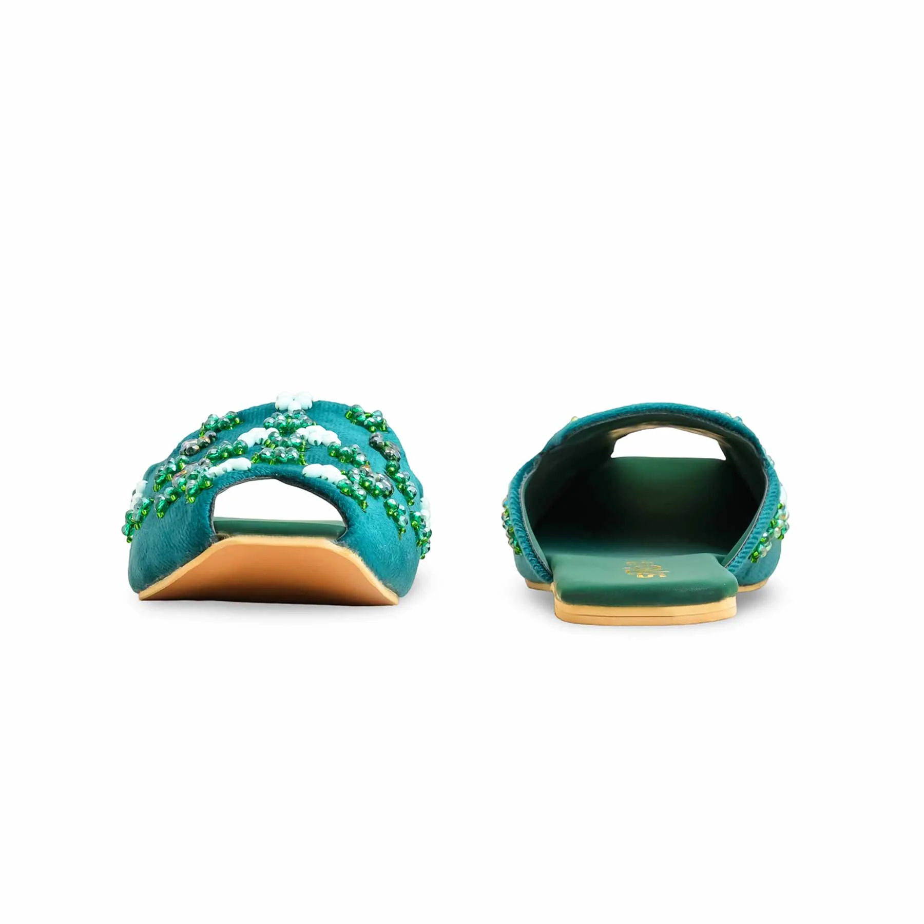 Green Fancy Back Open Khussa EC8578 - Image 4