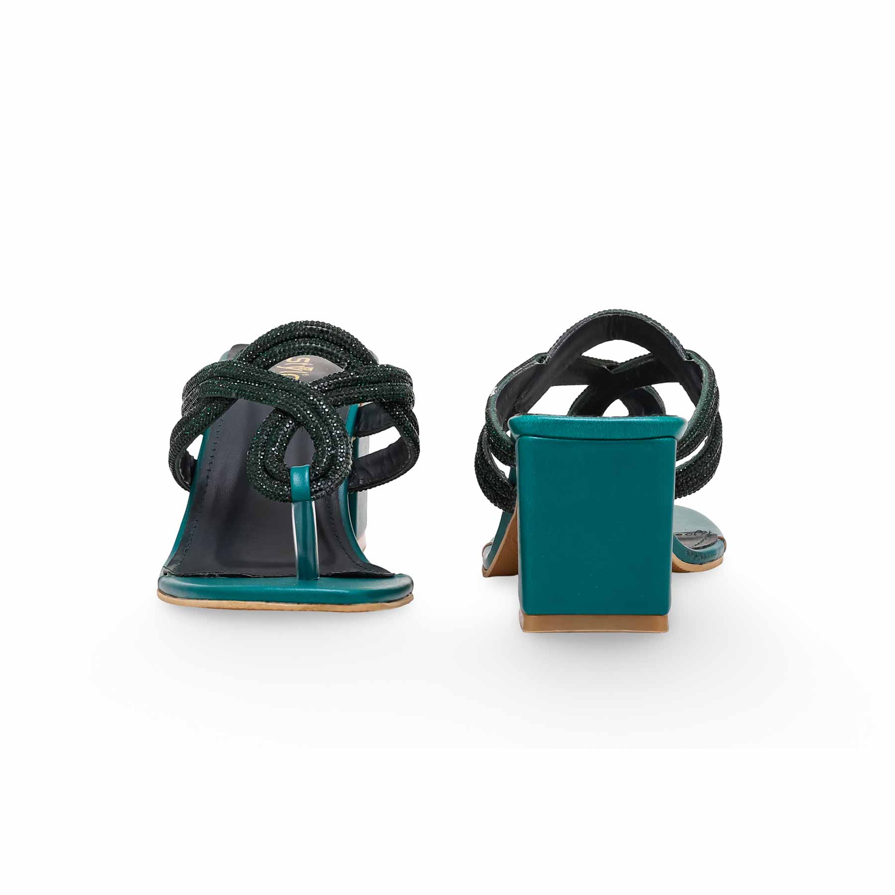 Green Fancy Chappal FN0732 - Image 3