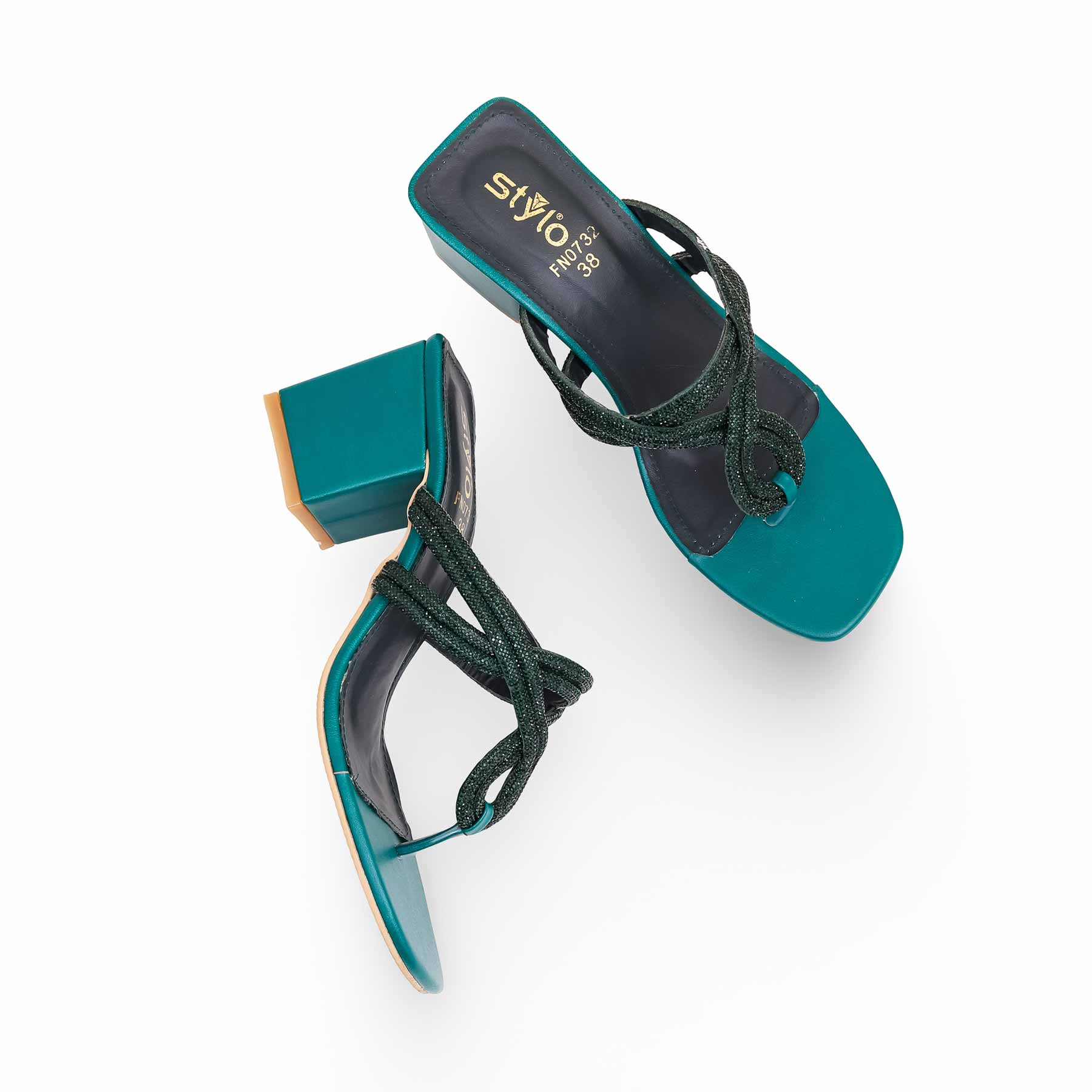 Green Fancy Chappal FN0732 - Image 4