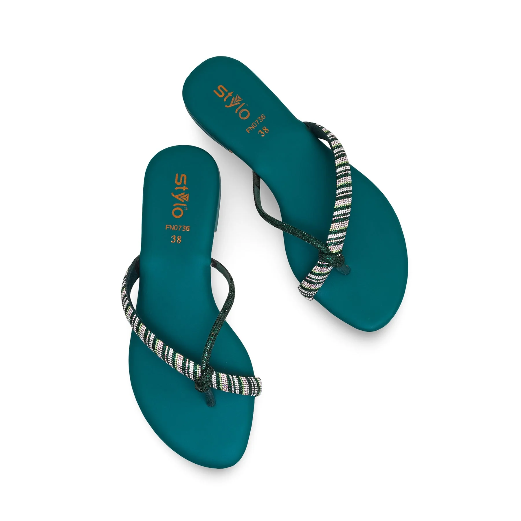 Green Fancy Chappal FN0736 - Image 5