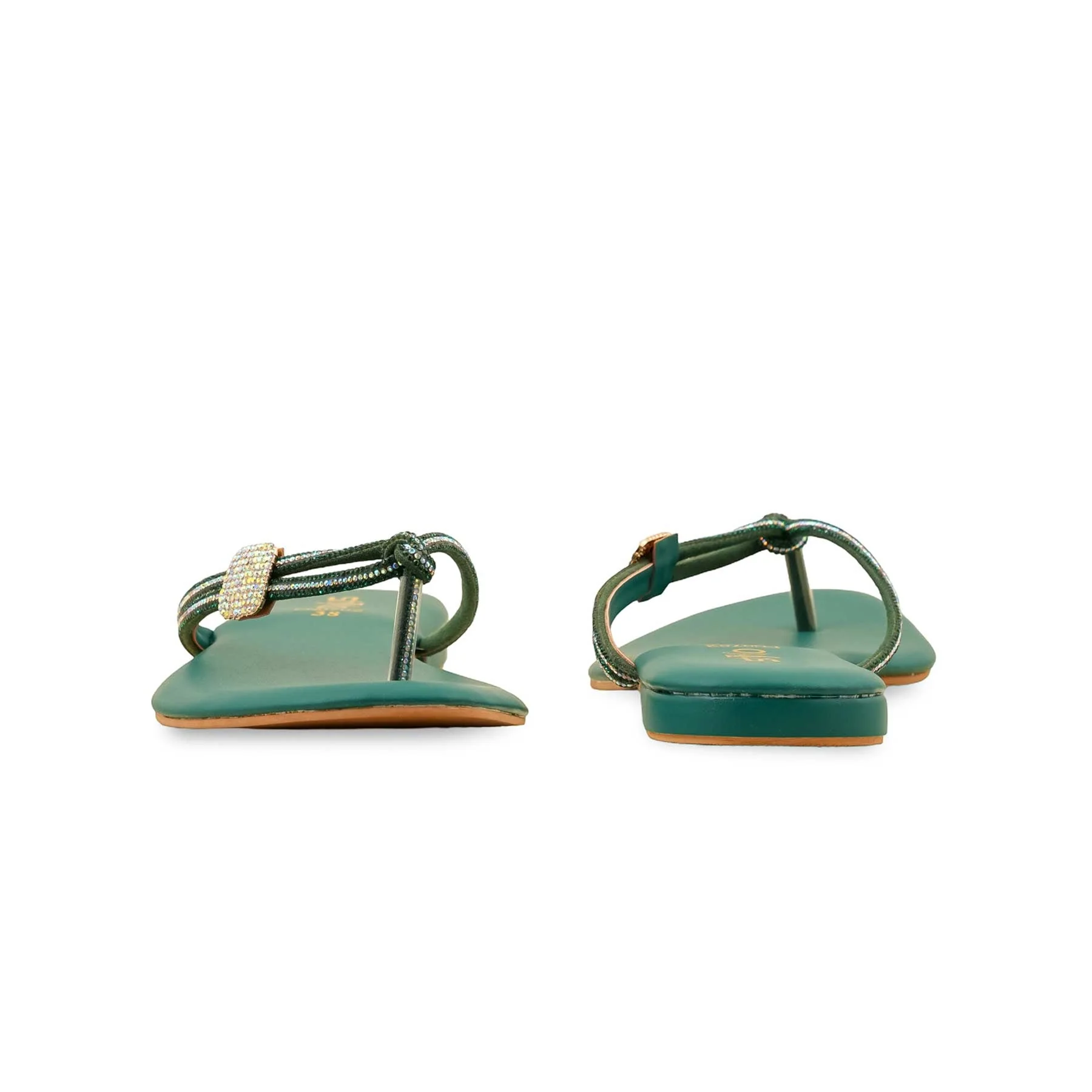 Green Fancy Chappal FN0782 - Image 4