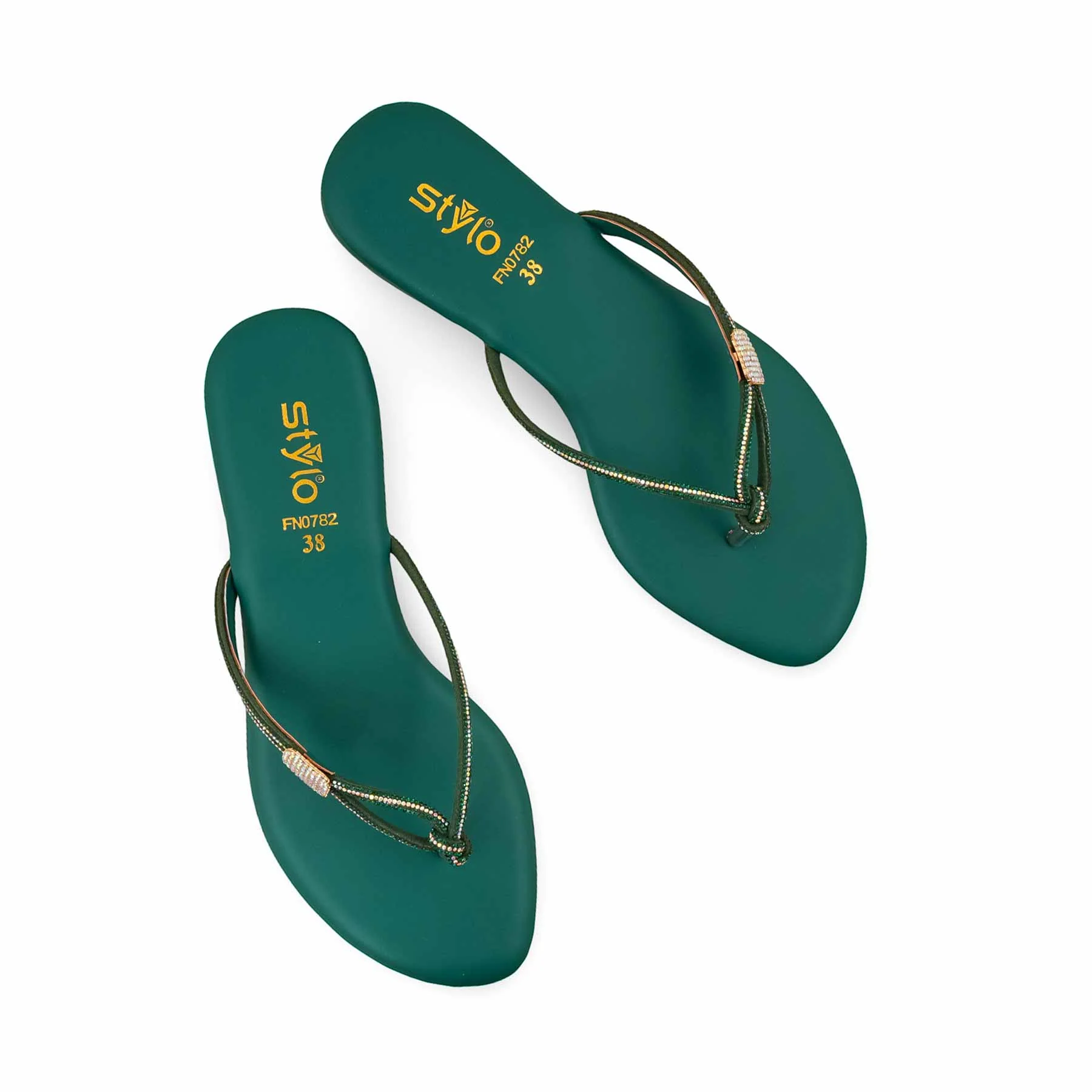 Green Fancy Chappal FN0782 - Image 5