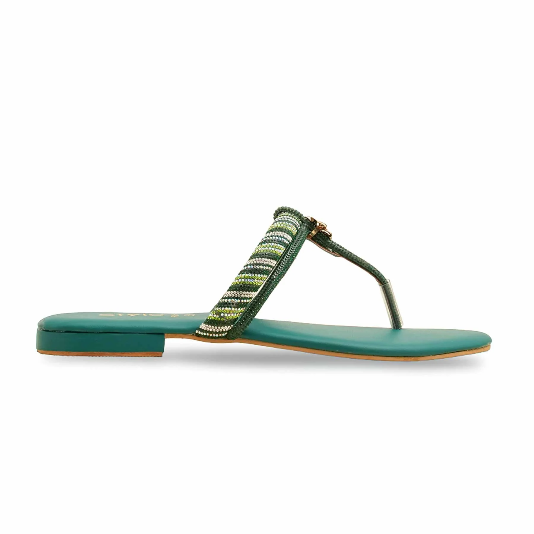 Green Fancy Chappal FN0811 - Image 2