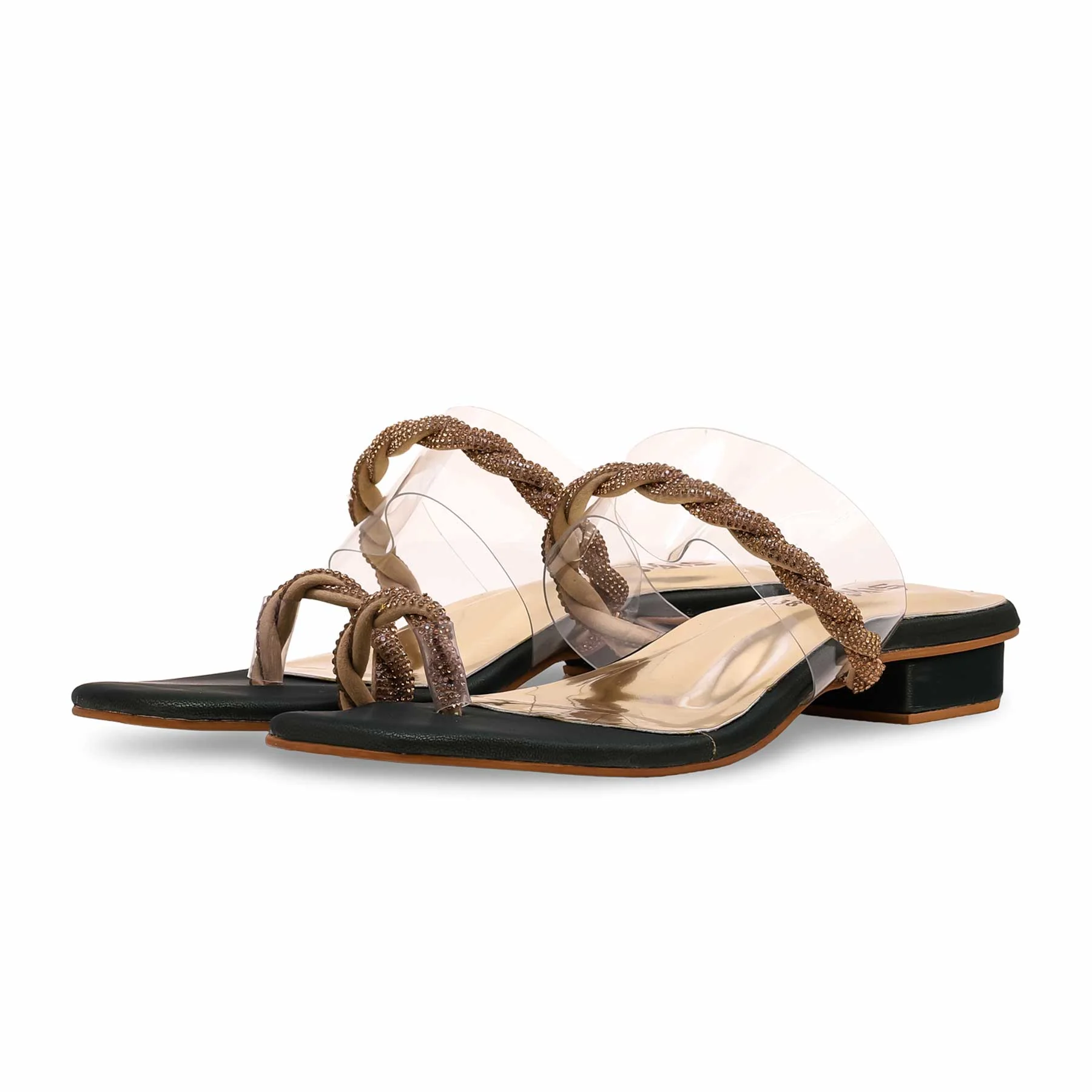 Green Fancy Chappal for Women FN0760 - Image 2