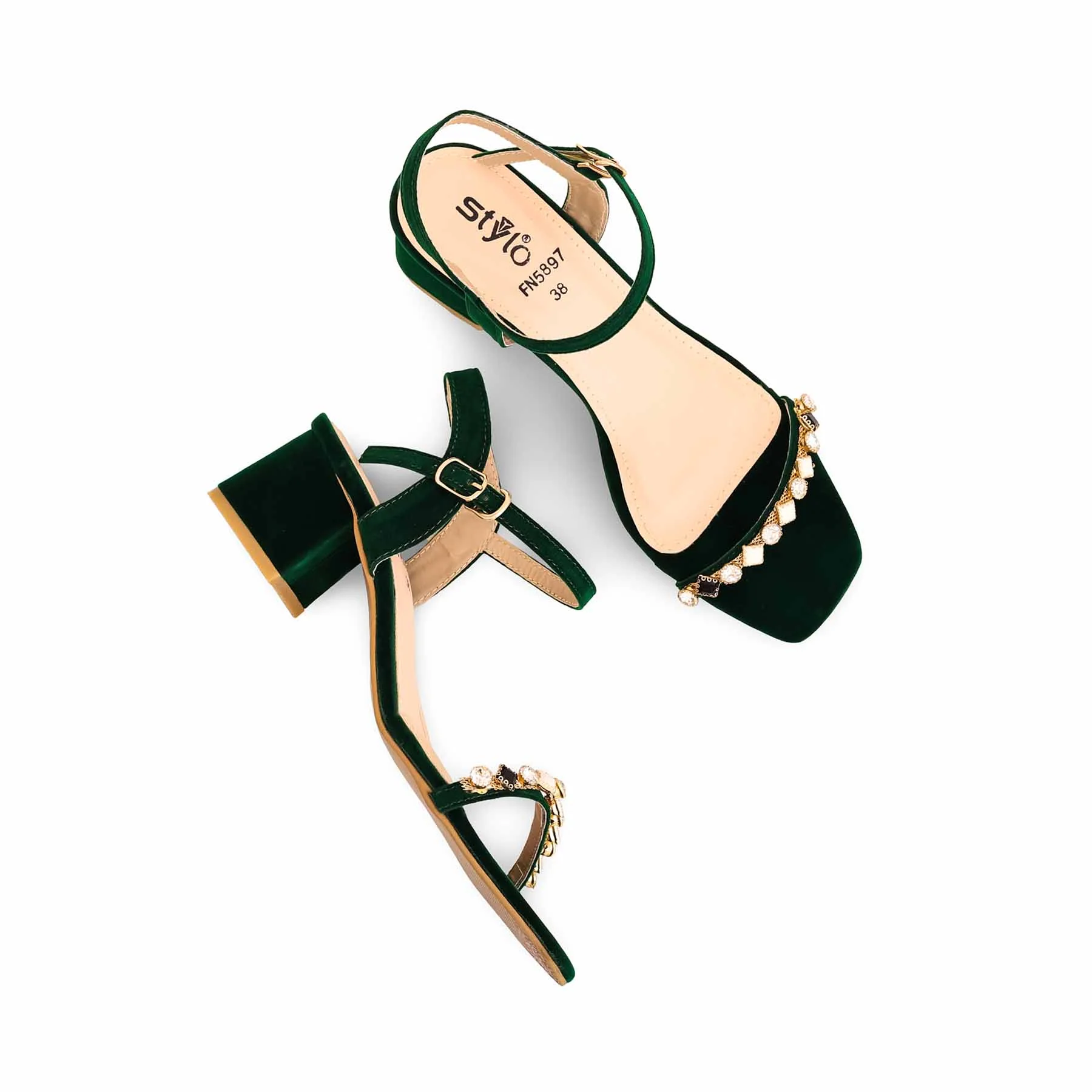 Green Fancy Sandal FN5897 - Image 4