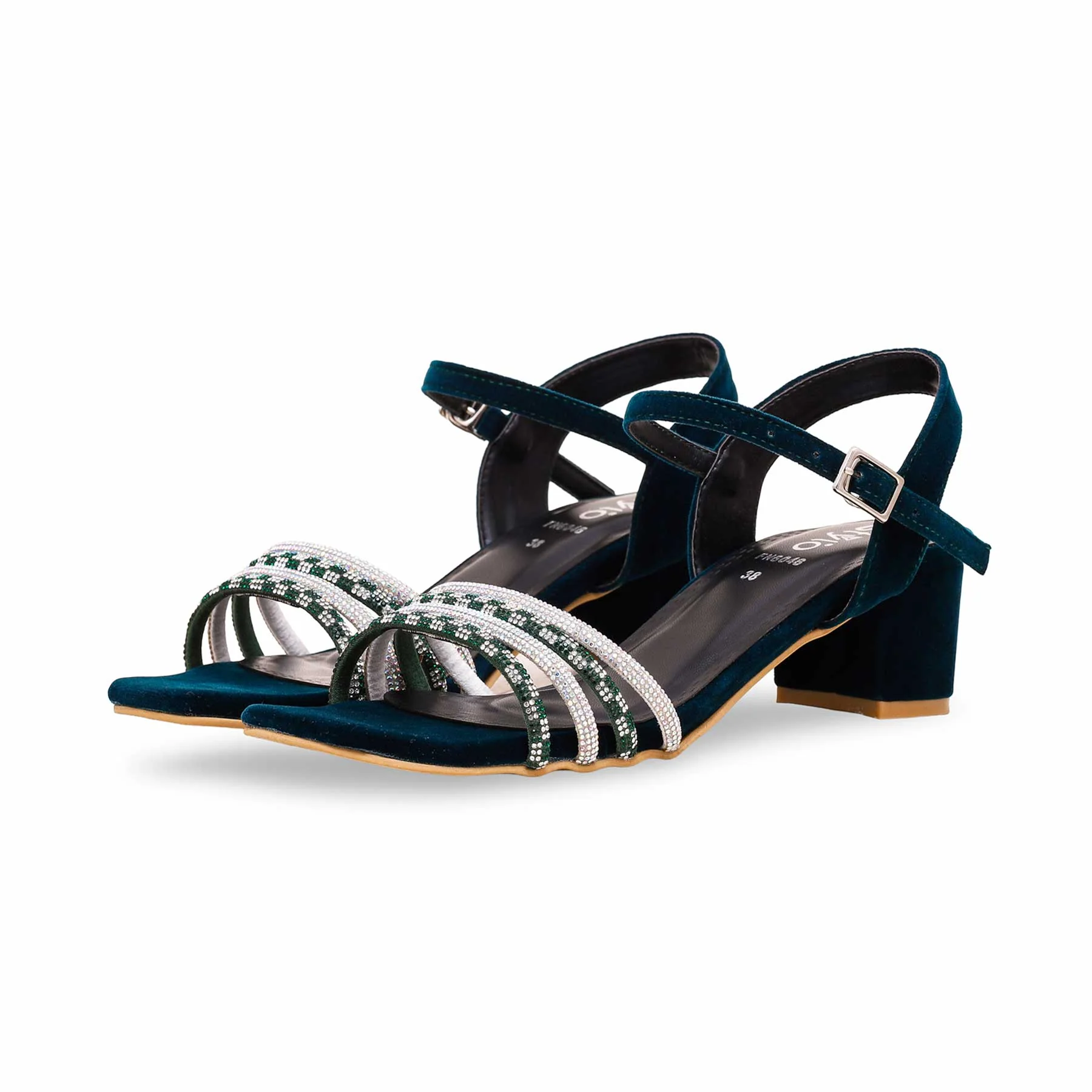 Green Fancy Sandal FN6046 - Image 3