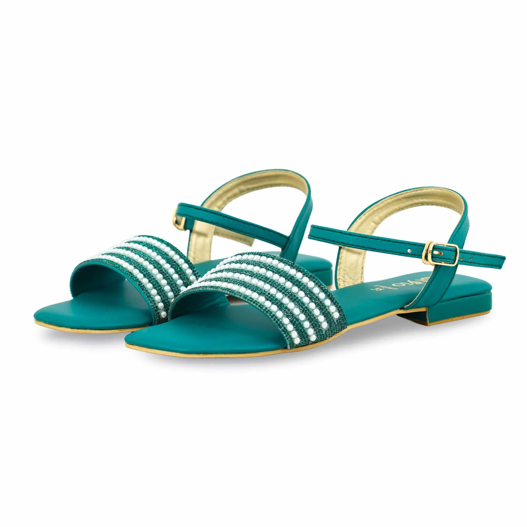 Green Fancy Sandal FN6069 - Image 3