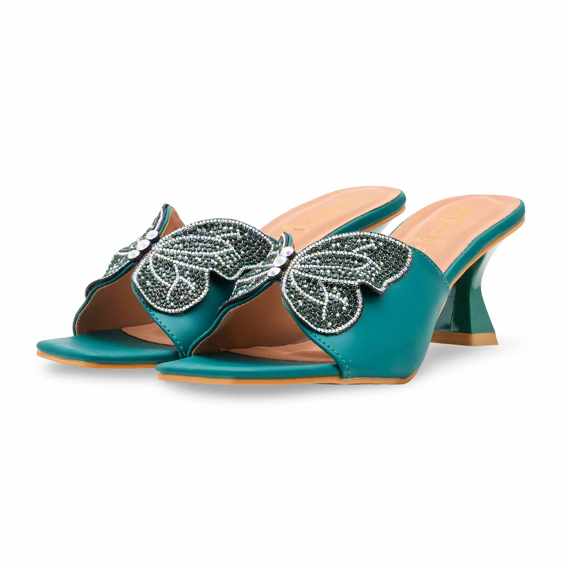 Green Fancy Slipper For Ladies FN7974 - Image 3