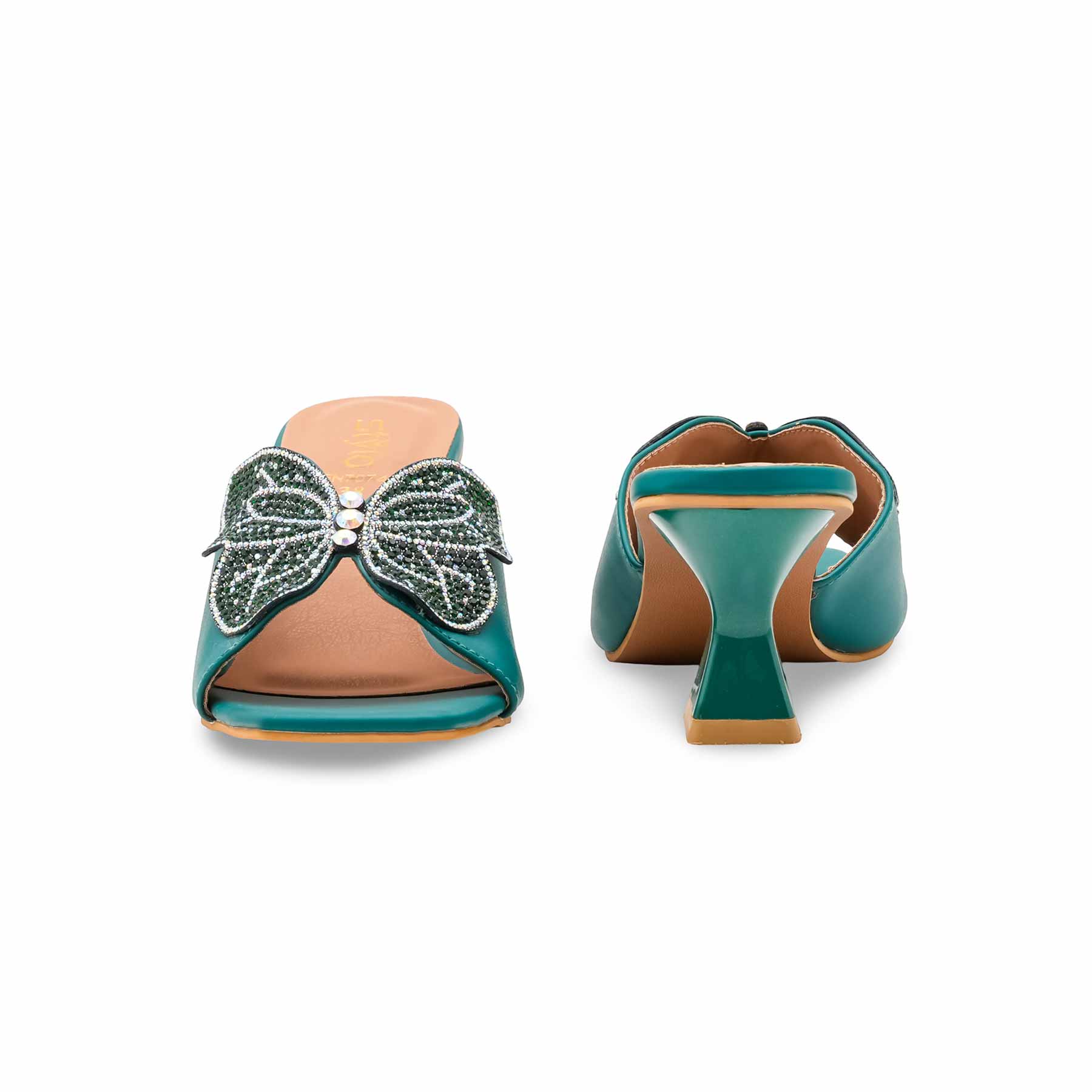 Green Fancy Slipper For Ladies FN7974 - Image 4