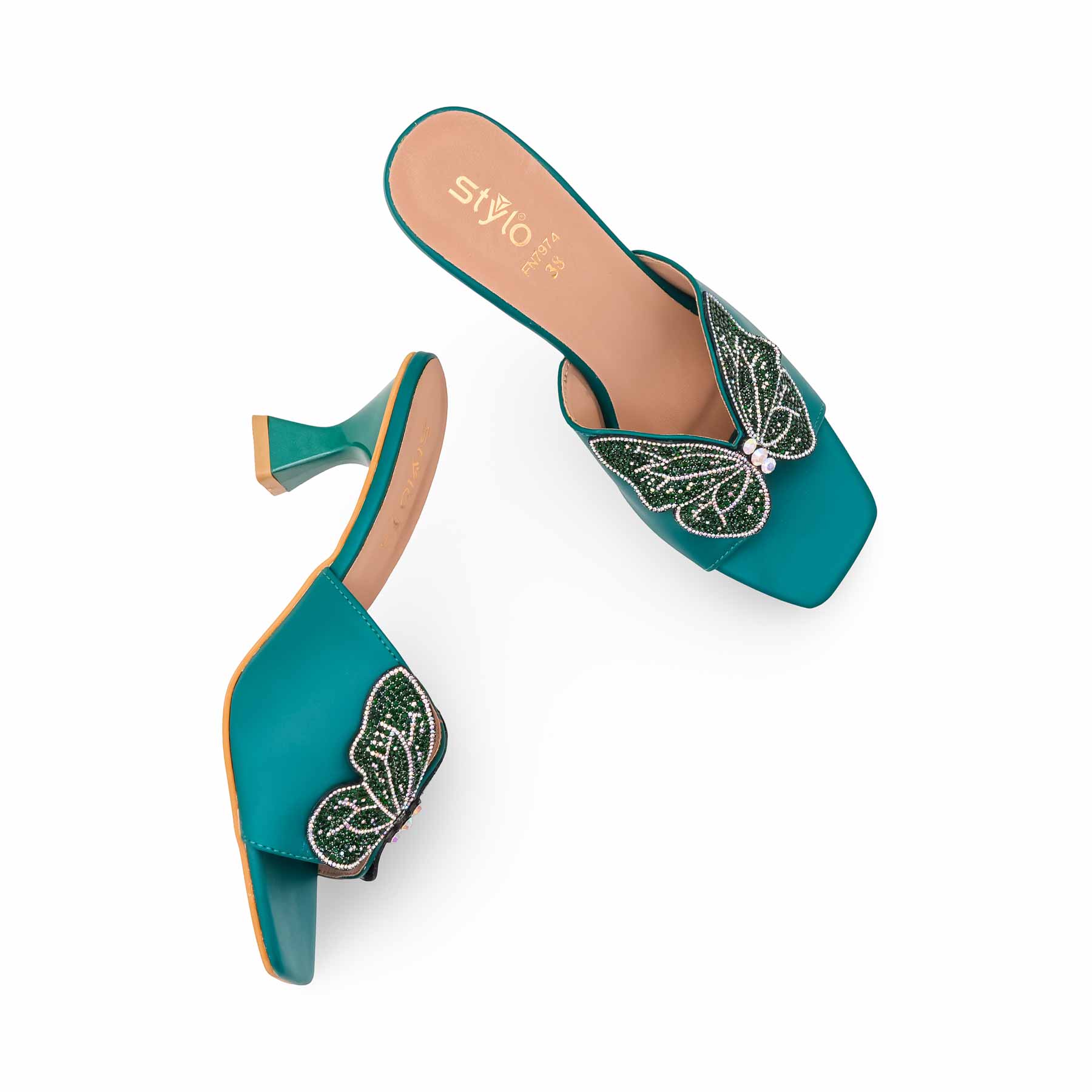 Green Fancy Slipper For Ladies FN7974 - Image 5