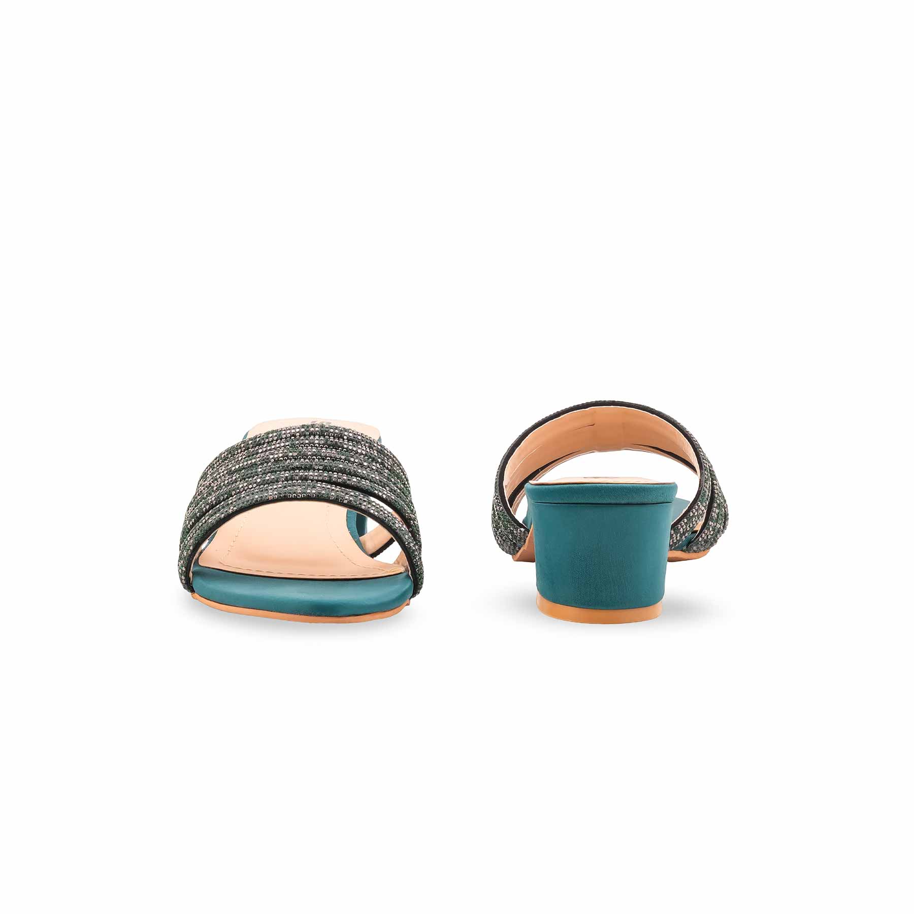Green Fancy Slipper For Ladies FN8001 - Image 4