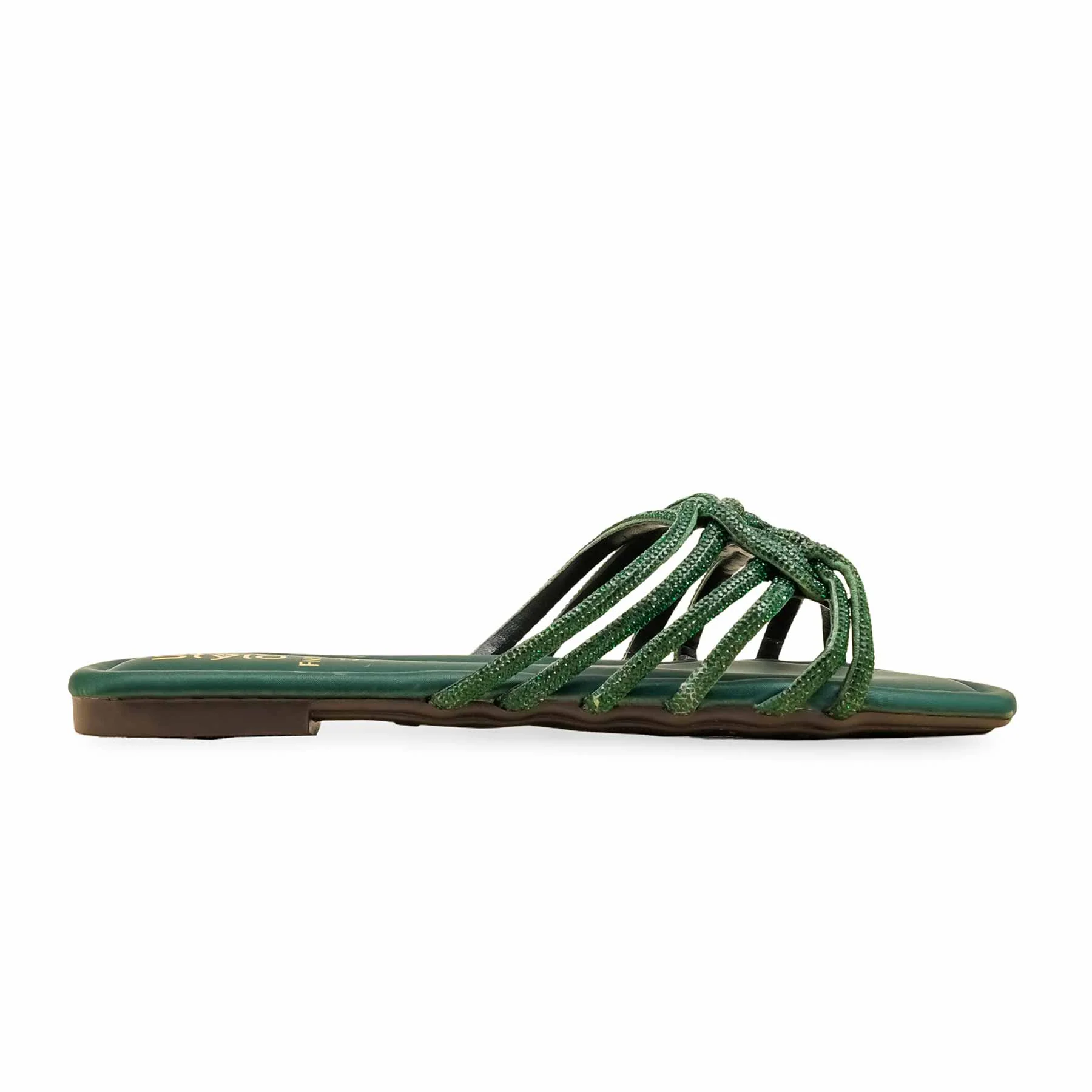 Green Fancy Slipper For Ladies FN8012 - Image 2