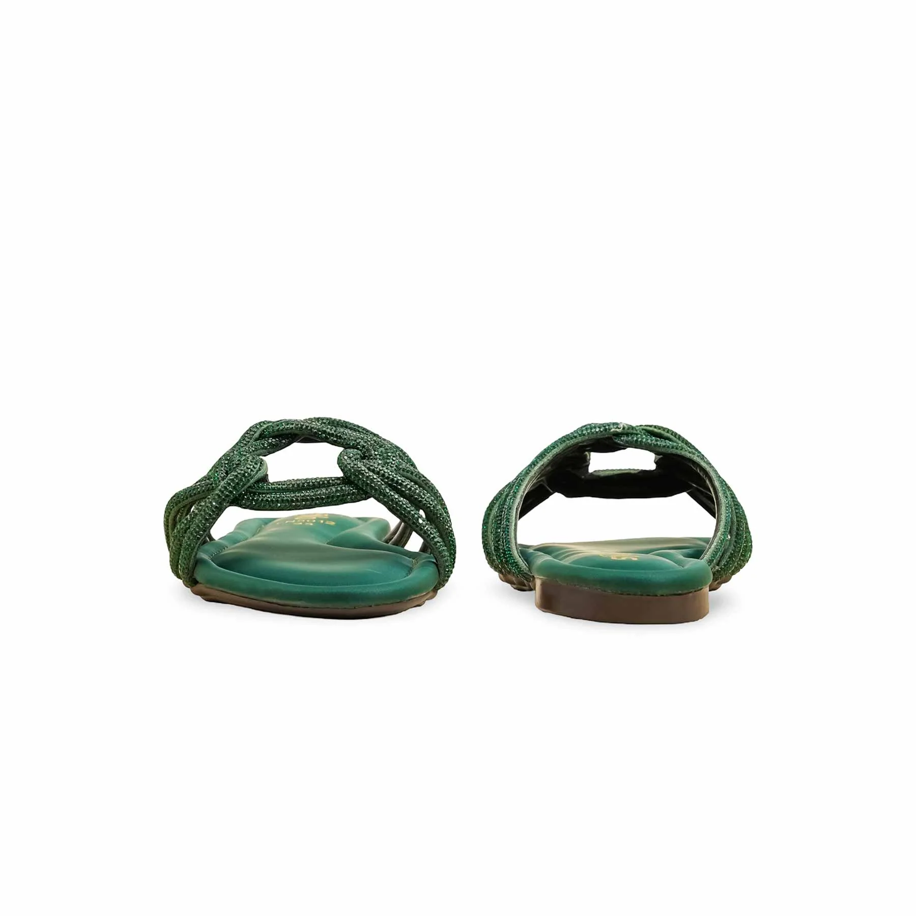 Green Fancy Slipper For Ladies FN8012 - Image 4