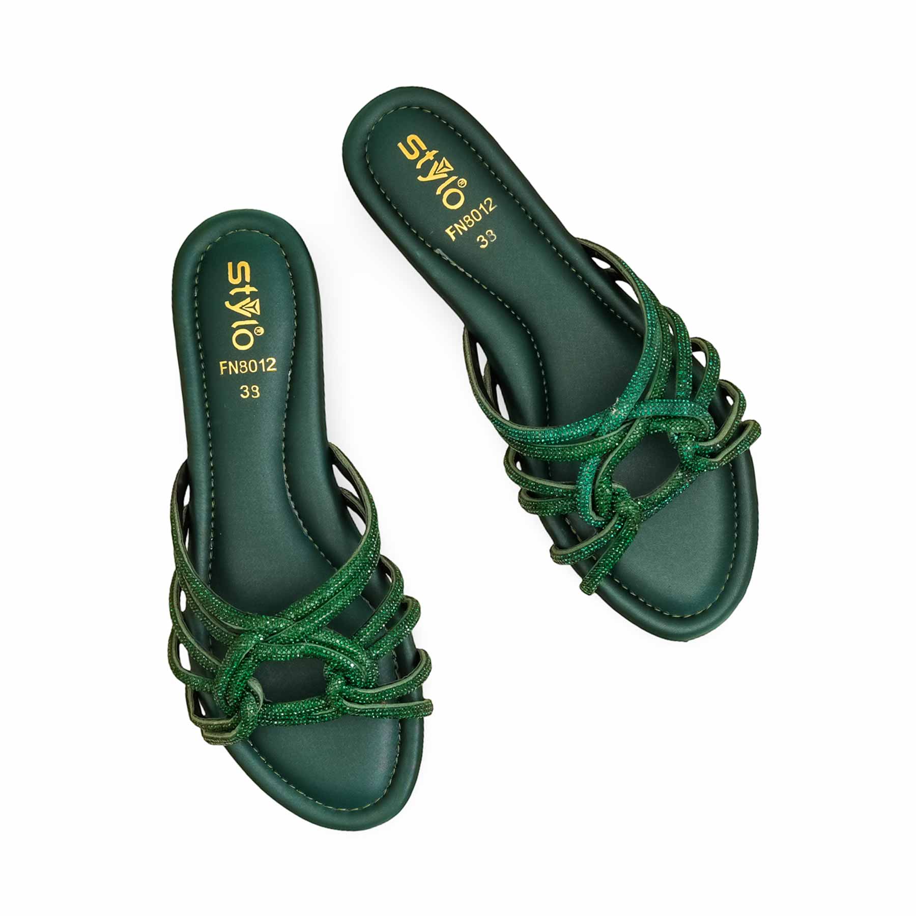 Green Fancy Slipper For Ladies FN8012 - Image 5