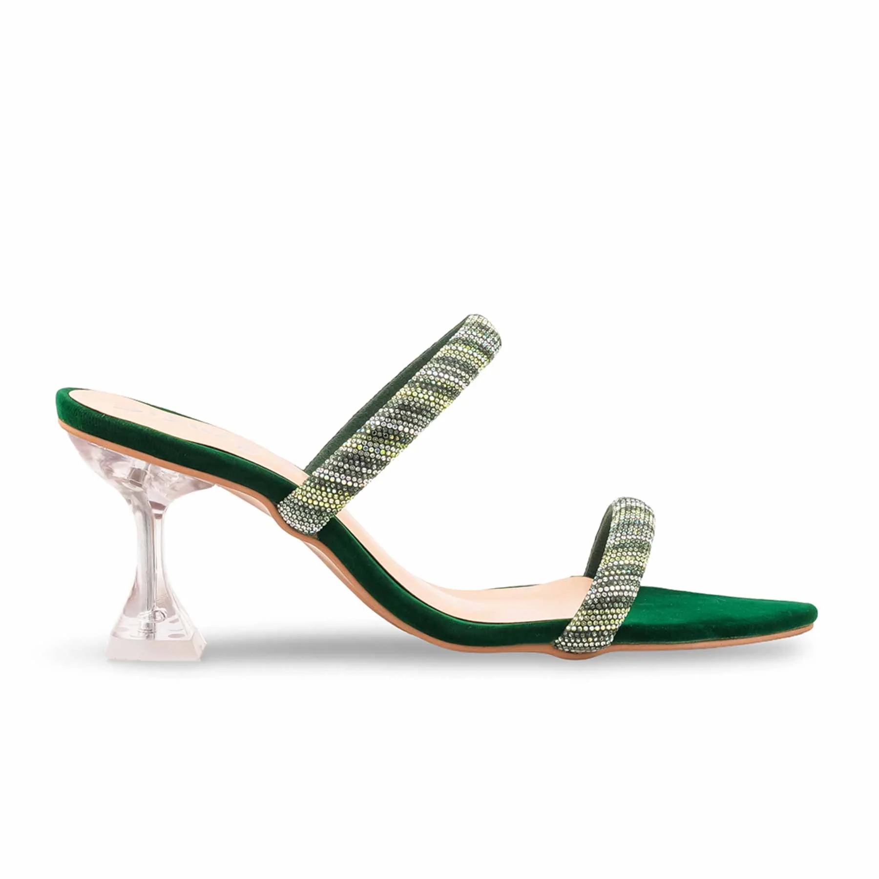 Green Fancy Slipper For Ladies FN8066 - Image 2