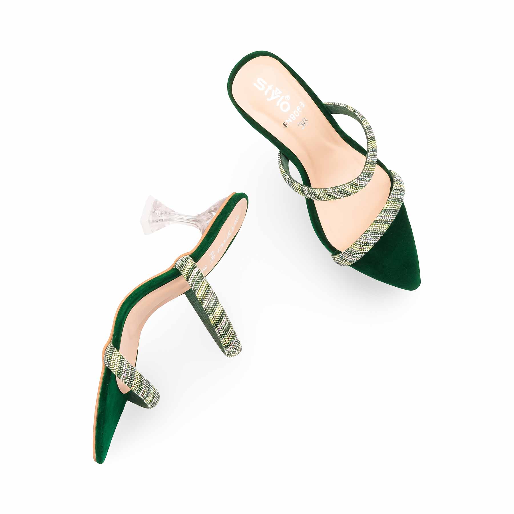 Green Fancy Slipper For Ladies FN8066 - Image 5