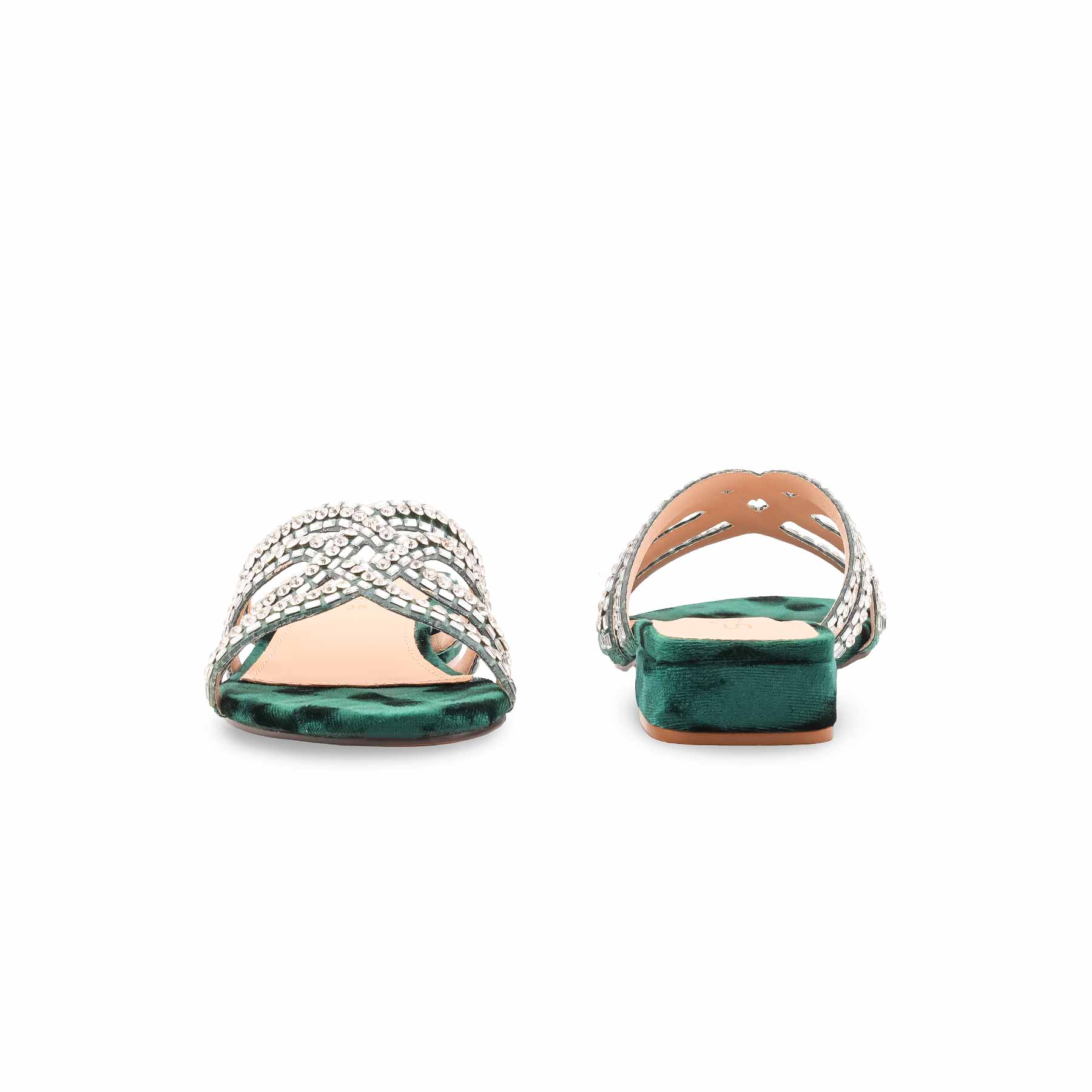 Green Fancy Slipper For Women FN8032 - Image 4