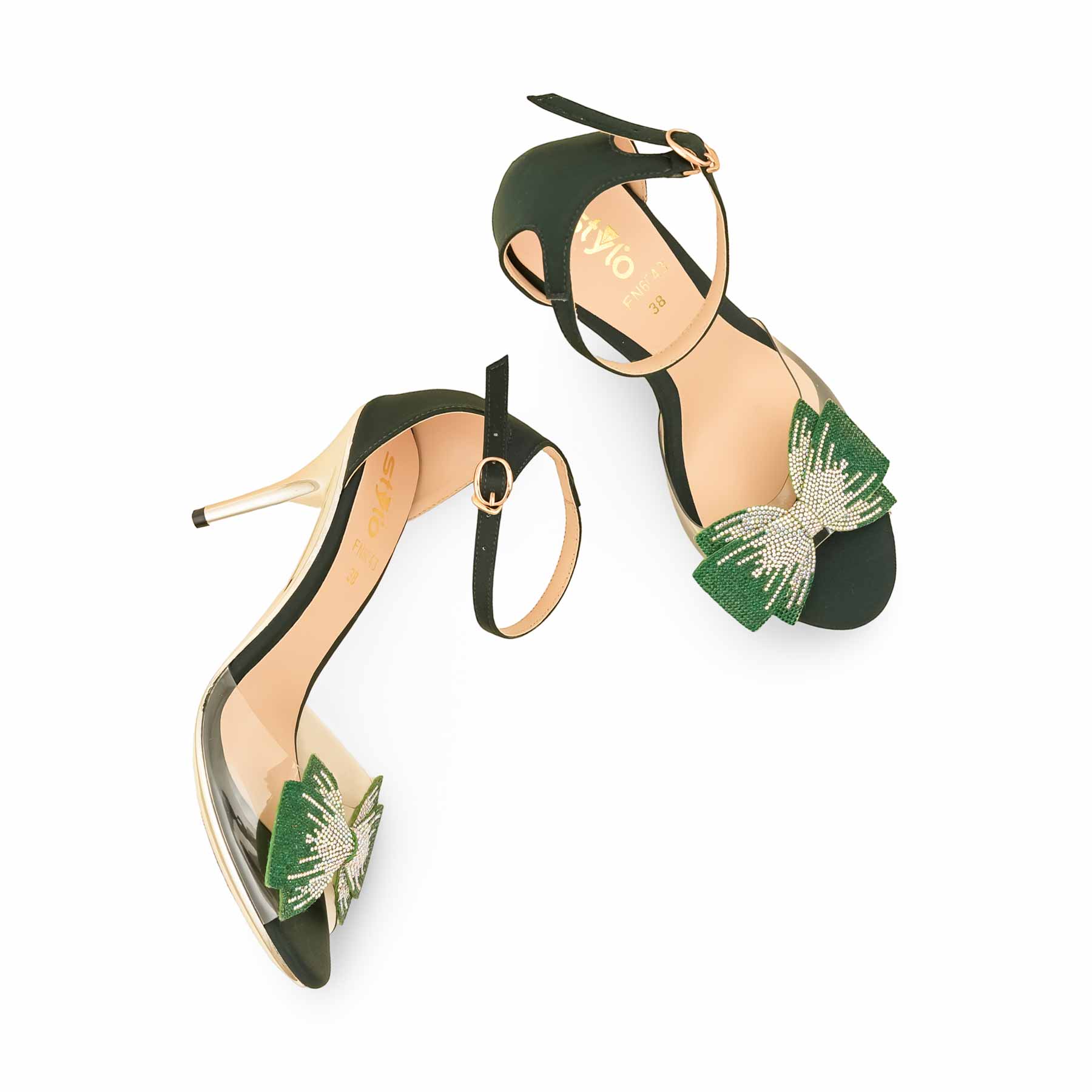 Green Fancy Bridal Sandal FN6043 - Image 5