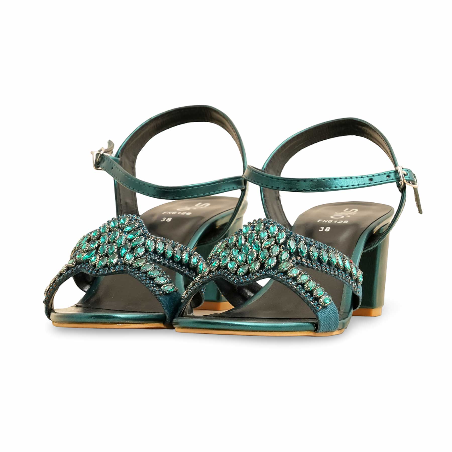 Green Fancy Women Sandal FN6128 - Image 3