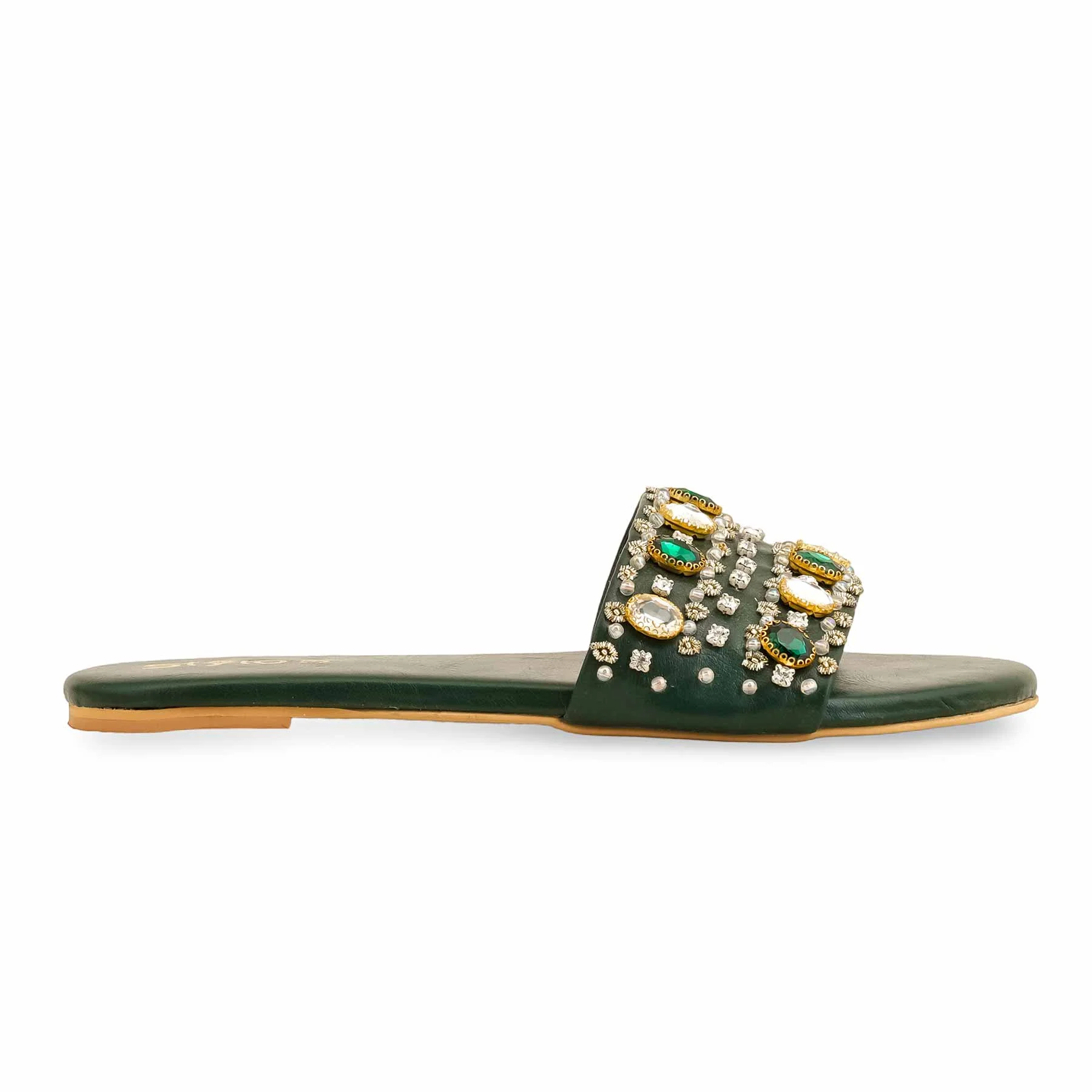 Green Fancy Women Slipper EC0217 - Image 2