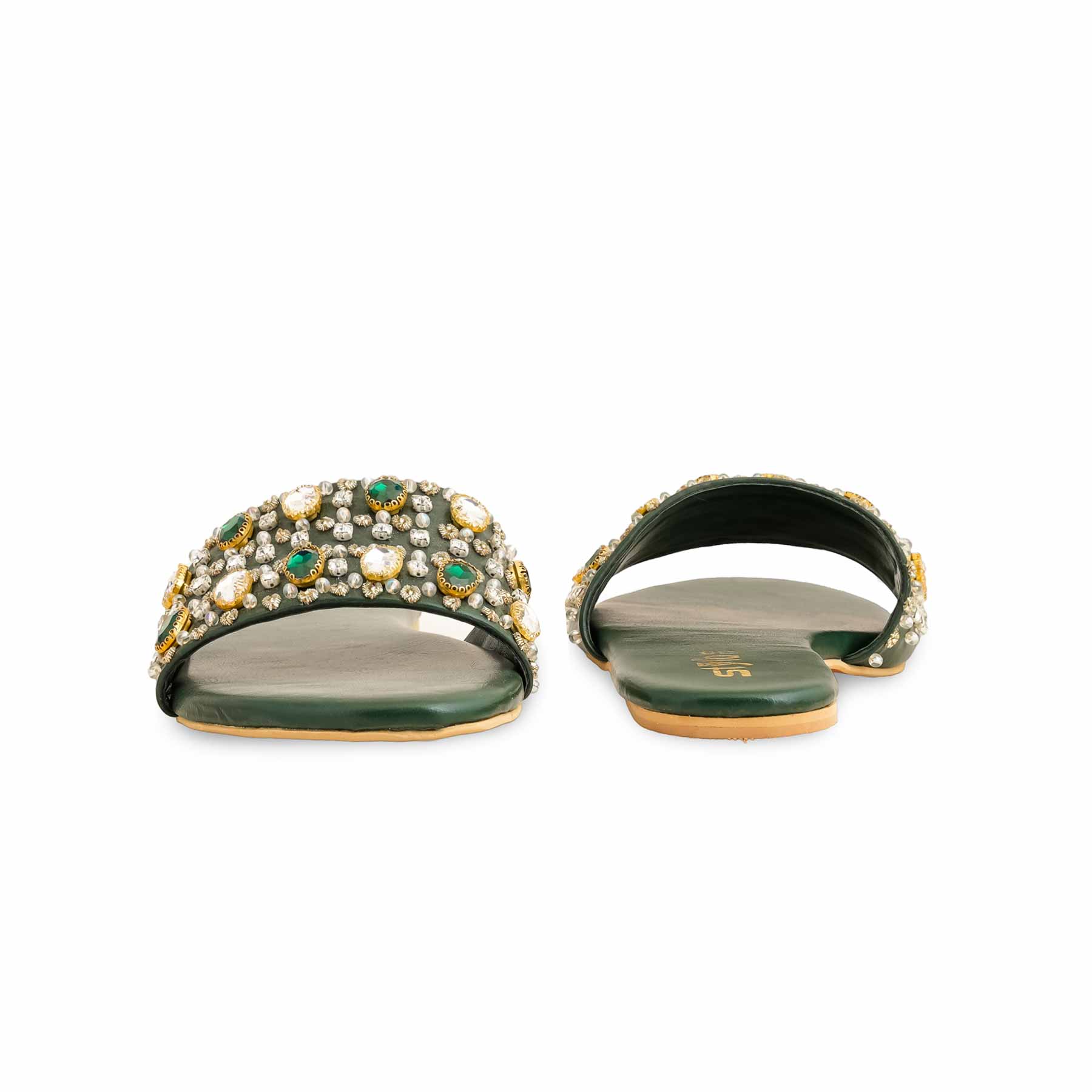 Green Fancy Women Slipper EC0217 - Image 4