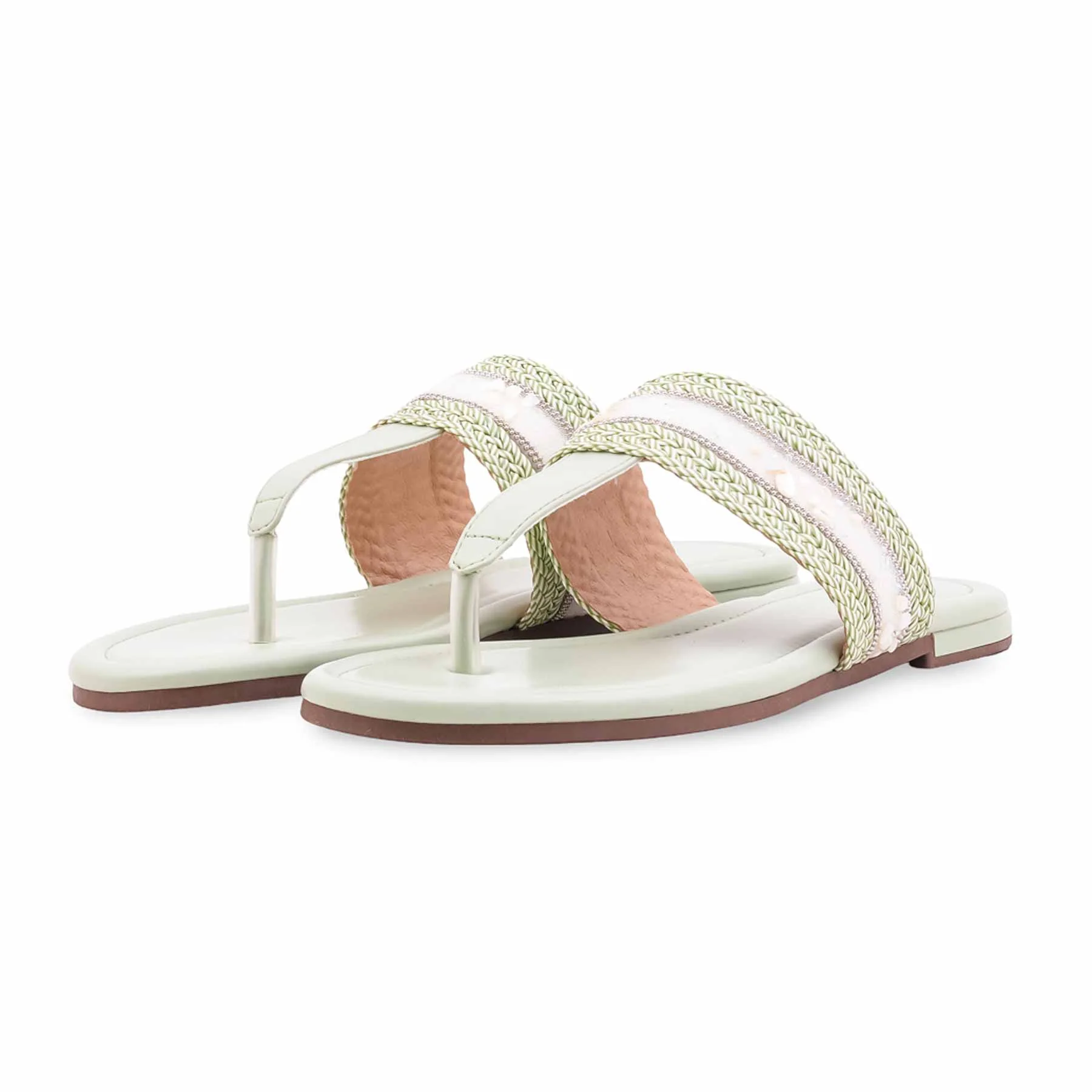 Green Formal Chappal For Women FR0573 - Image 3