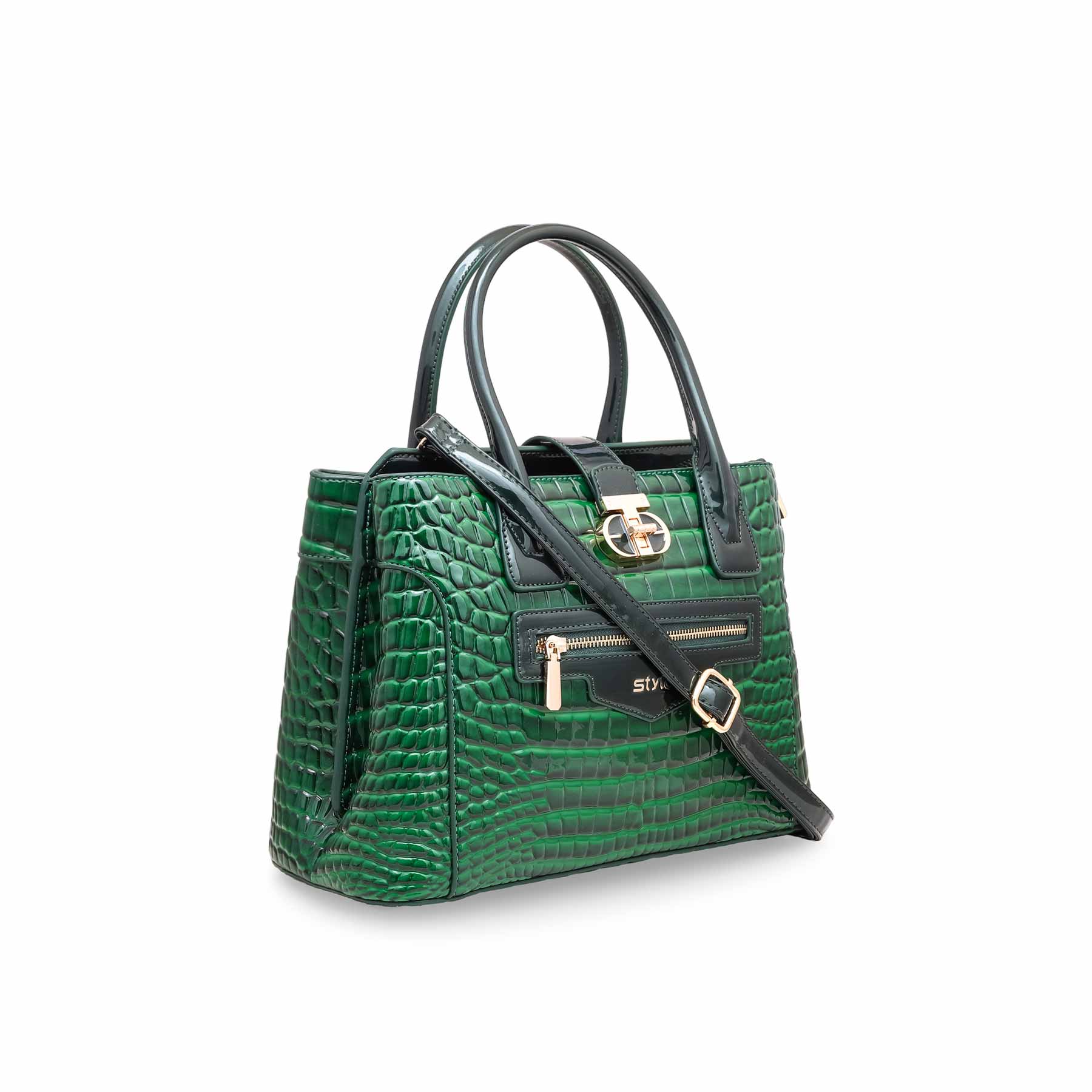 Green Formal Hand Bag P36125 - Image 2
