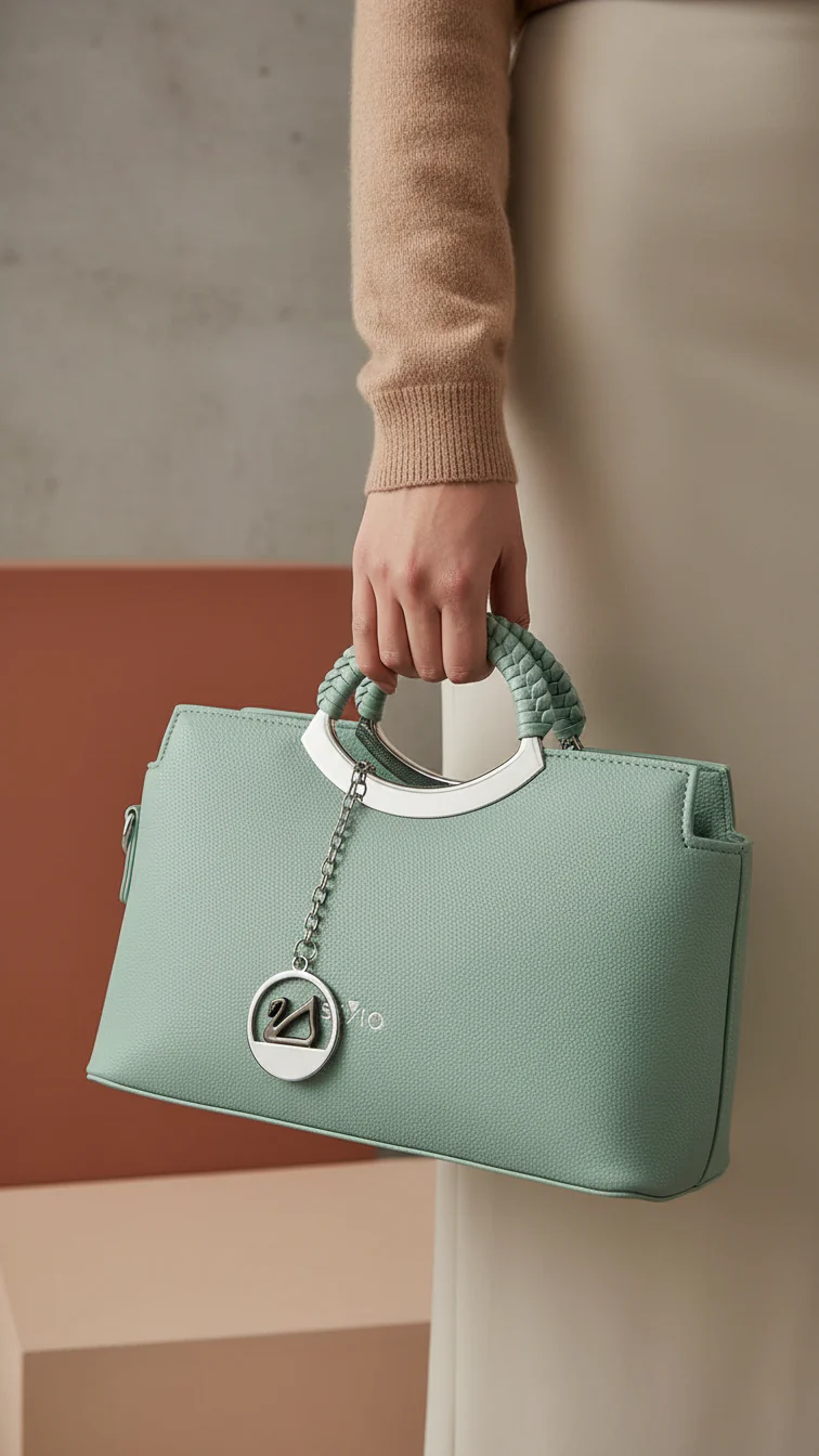 Green Formal Hand Bag P36165