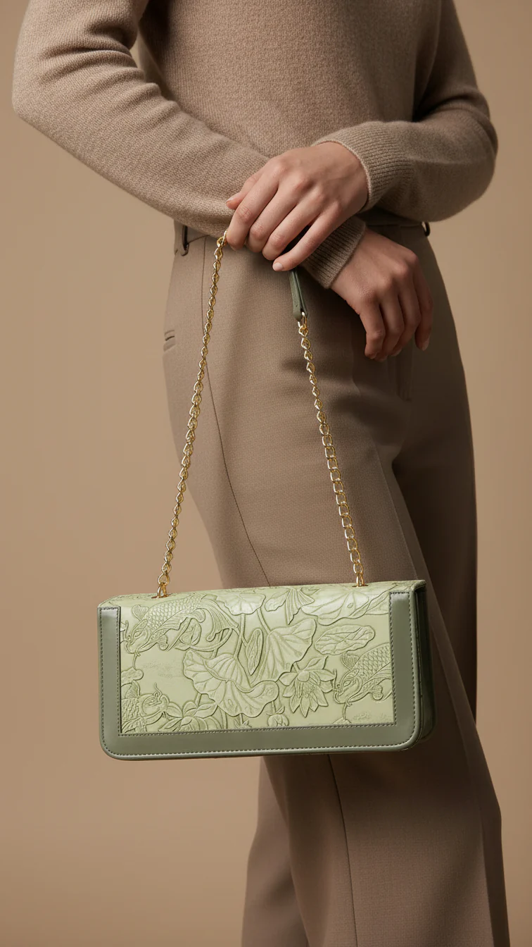 Green Formal Shoulder Bag For Women P56309
