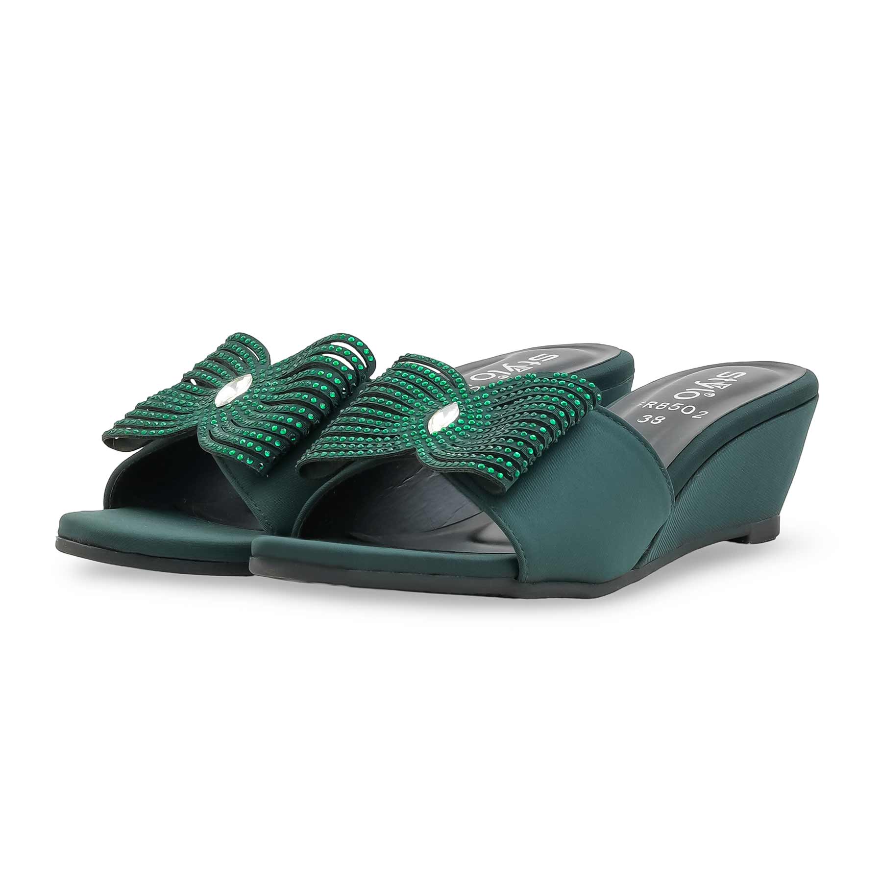 Green Formal Slipper For Women FR8502 - Image 3