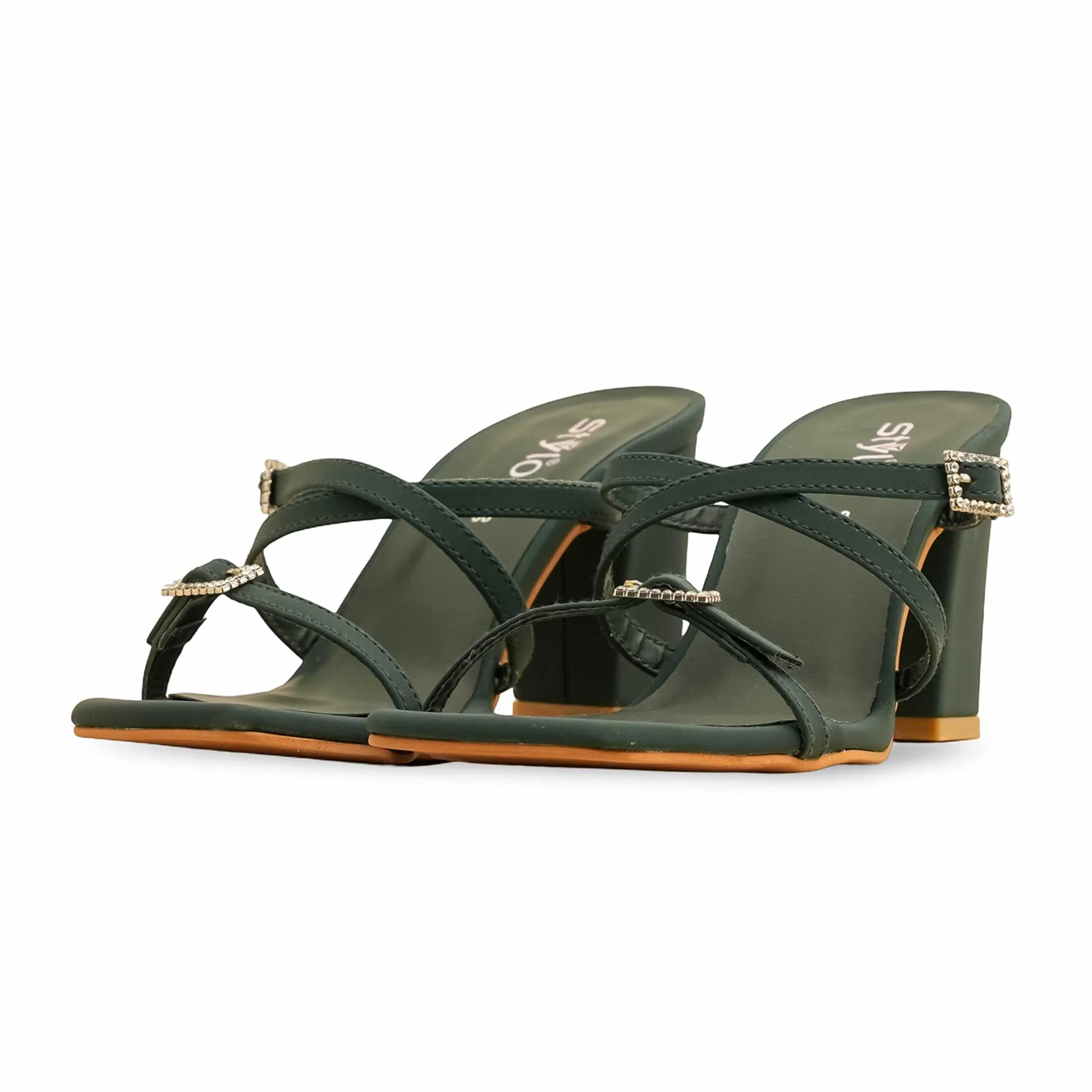 Green Formal Women Slipper FR8368 - Image 3