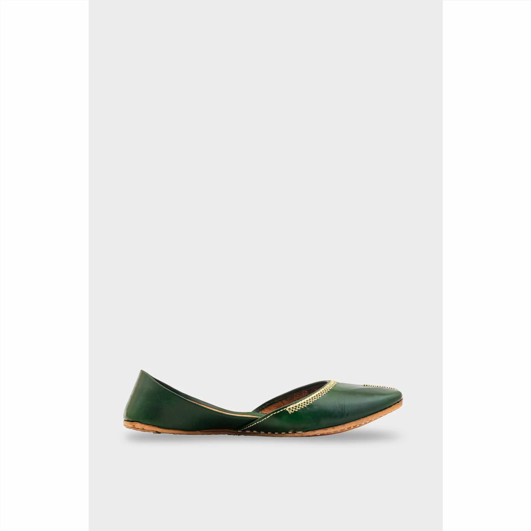 Green Leather Khussa For Women EC8712 - Image 2