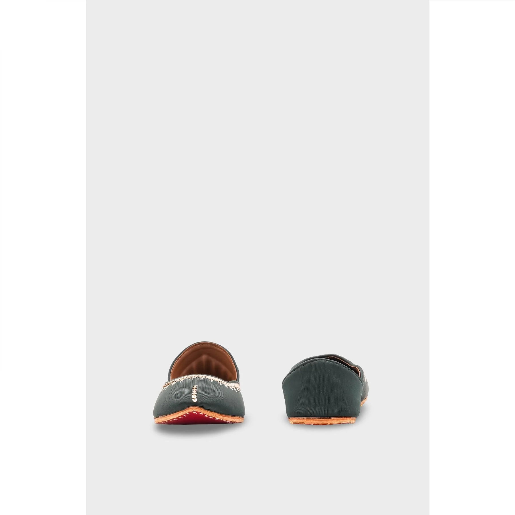 Green Leather Khussa For Women EC8760 - Image 5